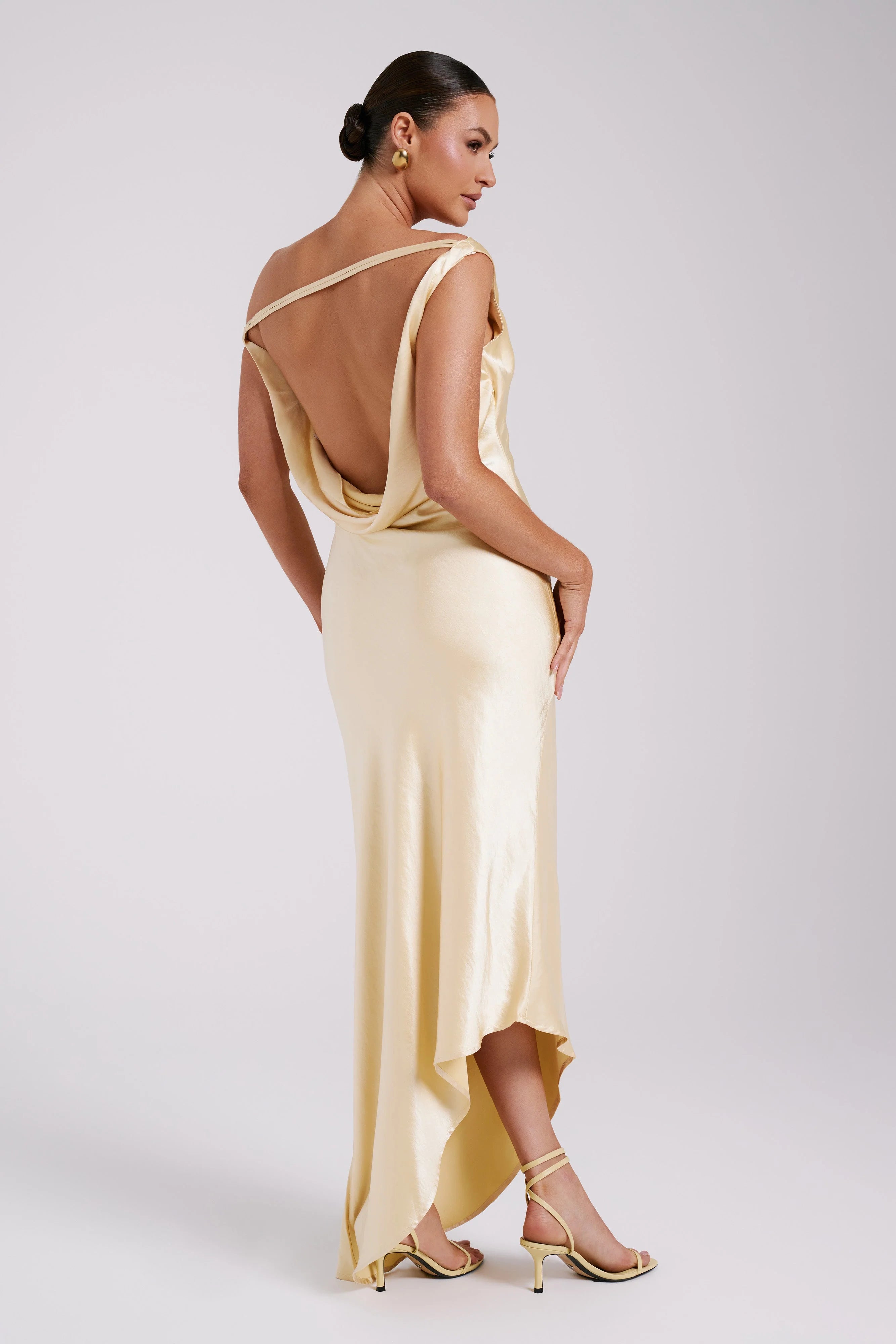 Yvette Slip Maxi Dress With Asymmetrical Hem