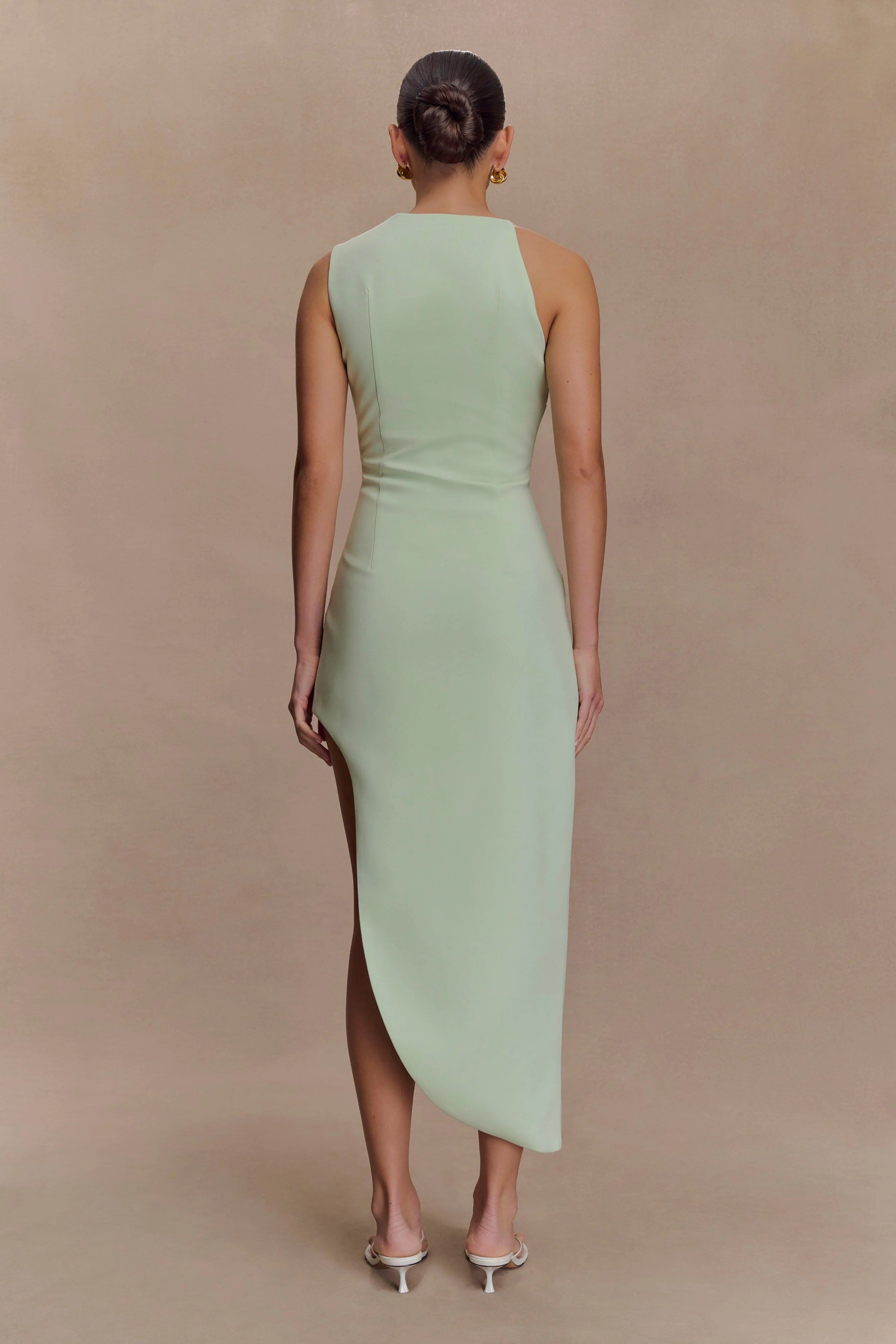 Virginia Suiting Embroidered Midi Dress - Sage
