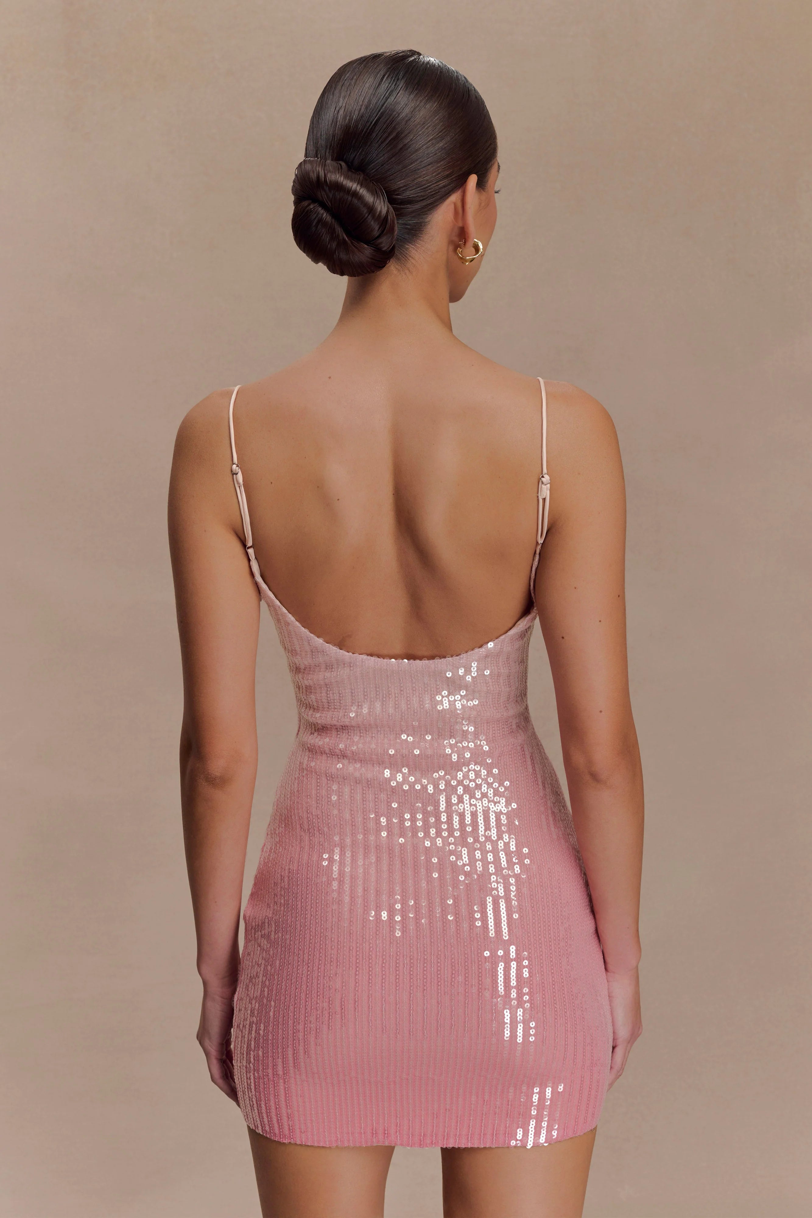 Mora Sequin Mini Dress - Ombre Pink