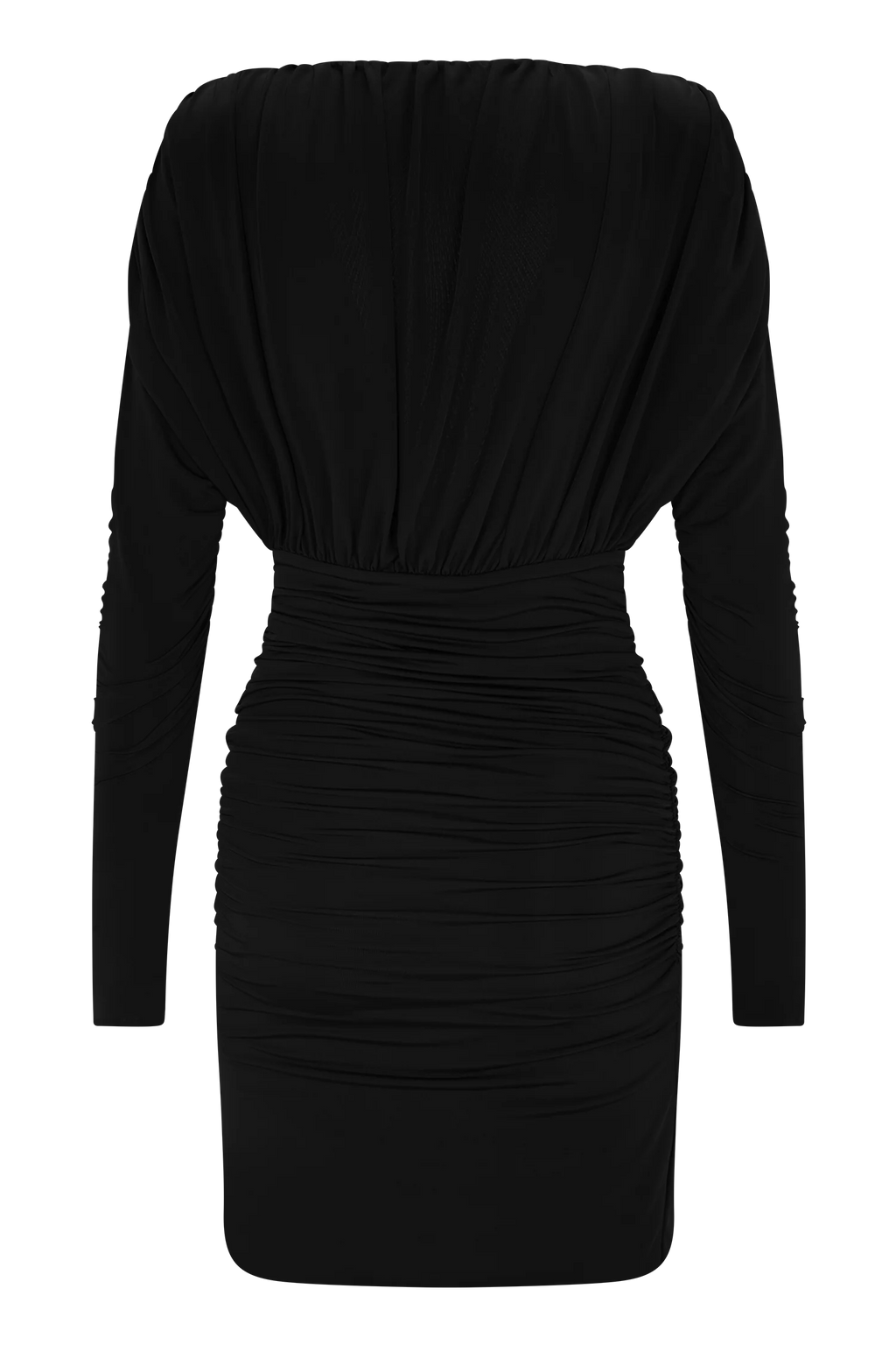 Hayden Long Sleeve Plunge Mini Dress - Black