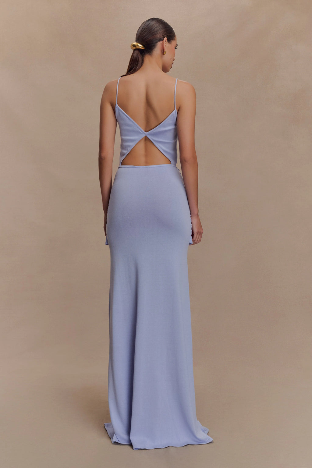 Reama Wrap Over Knit Maxi Dress - Cornflower Blue