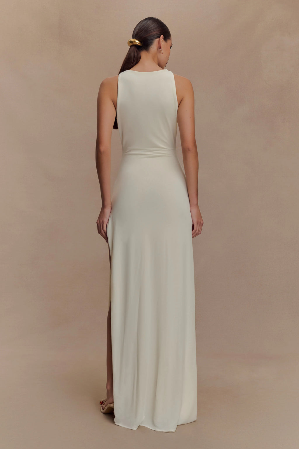 Kaiden Slinky Beaded Maxi Dress - Ivory
