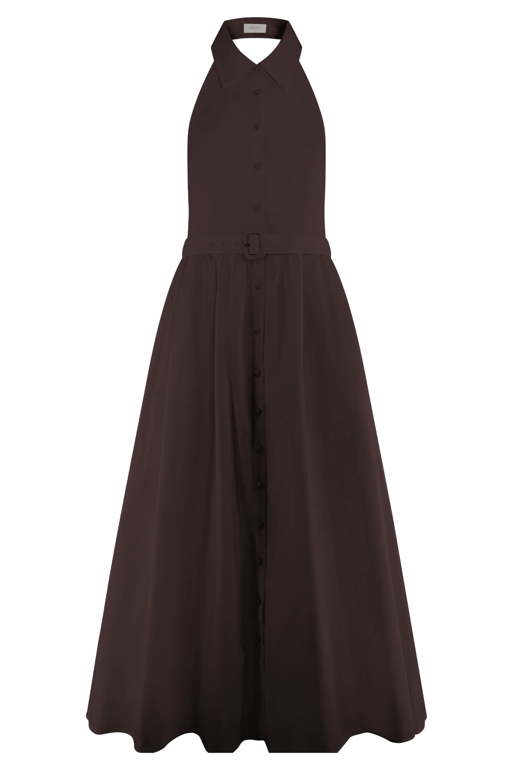 Cindy Collared Midi Dress - Chocolate