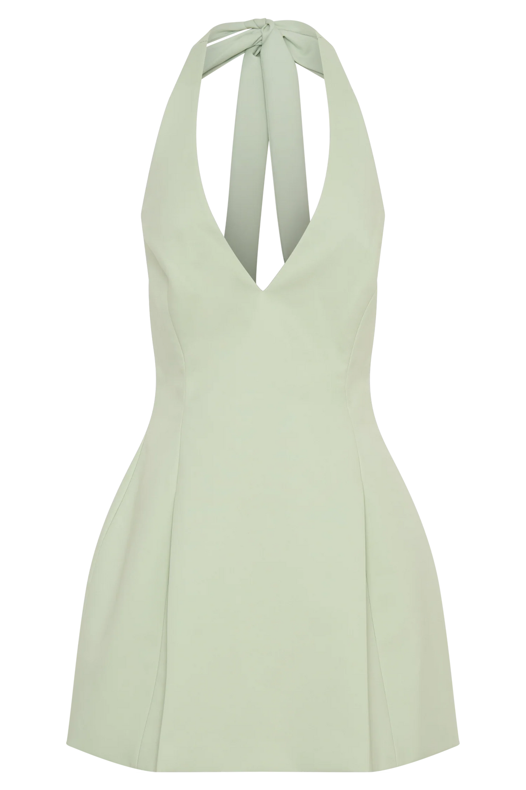 Nelly Halter Neck Cotton Mini Dress - Sage
