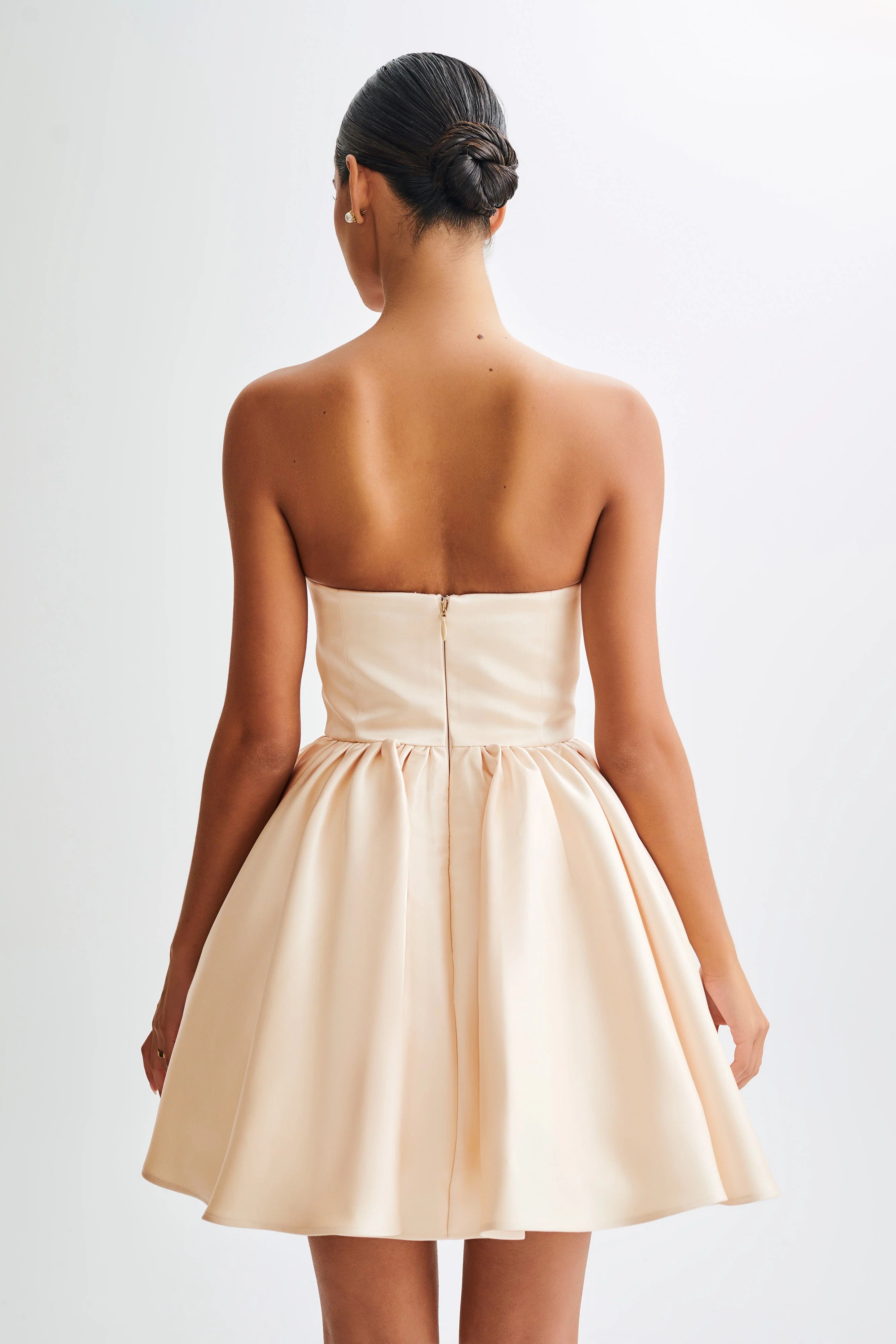 Hollie Structured Corset Mini Dress - Gold