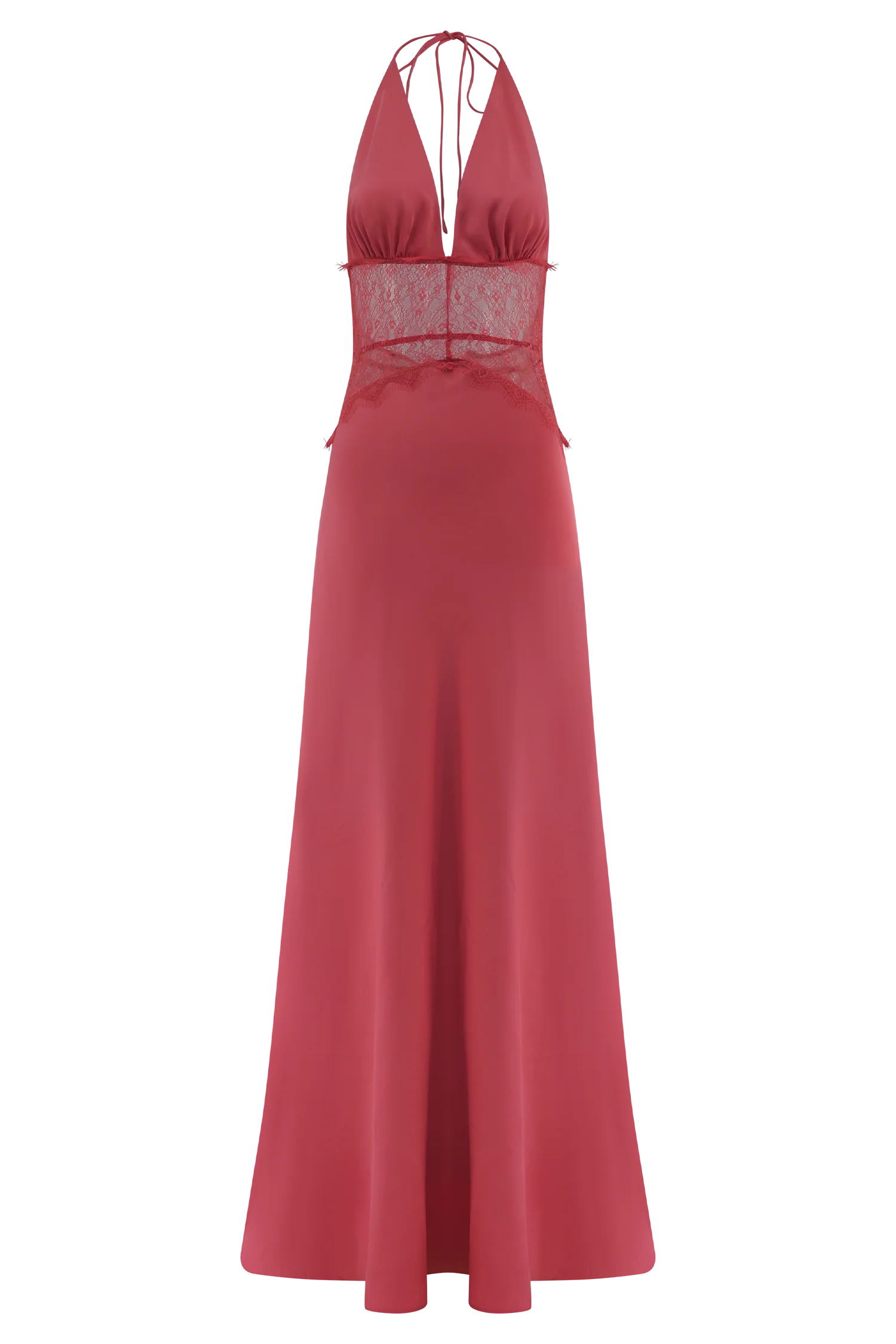 Dinah Lace And Satin Maxi Dress - Blush Rose