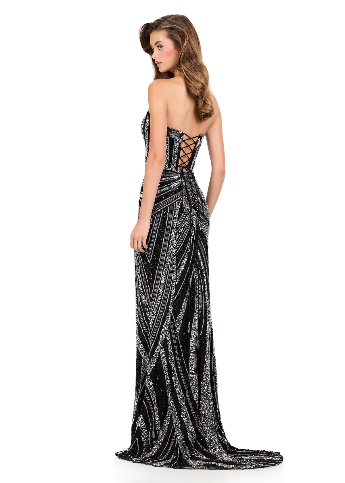 Ashley Lauren 12230 Beaded Prom Dress Pageant Formal Gown
