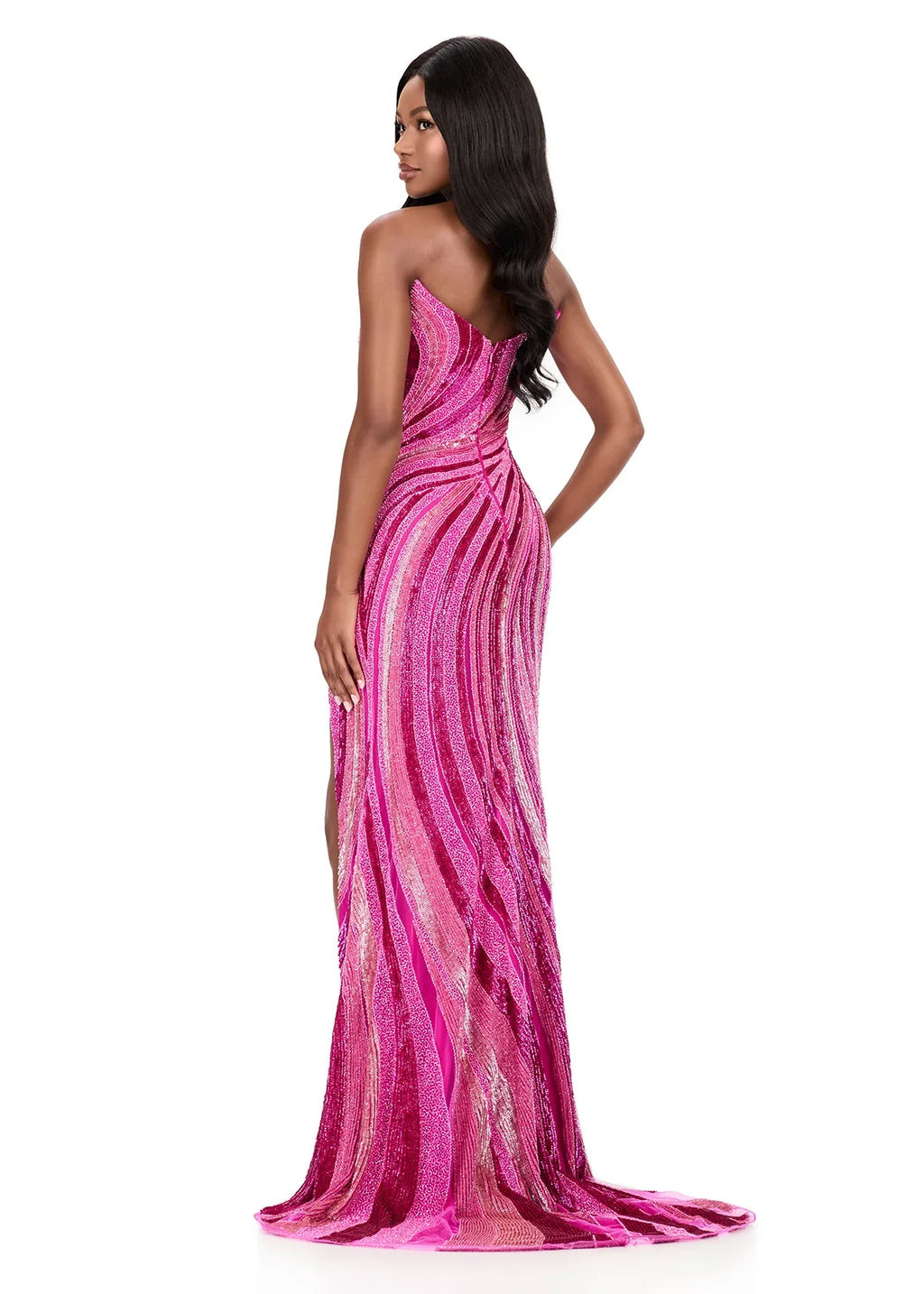 Ashley Lauren 12231 Beaded Sequin Prom Dress Pageant