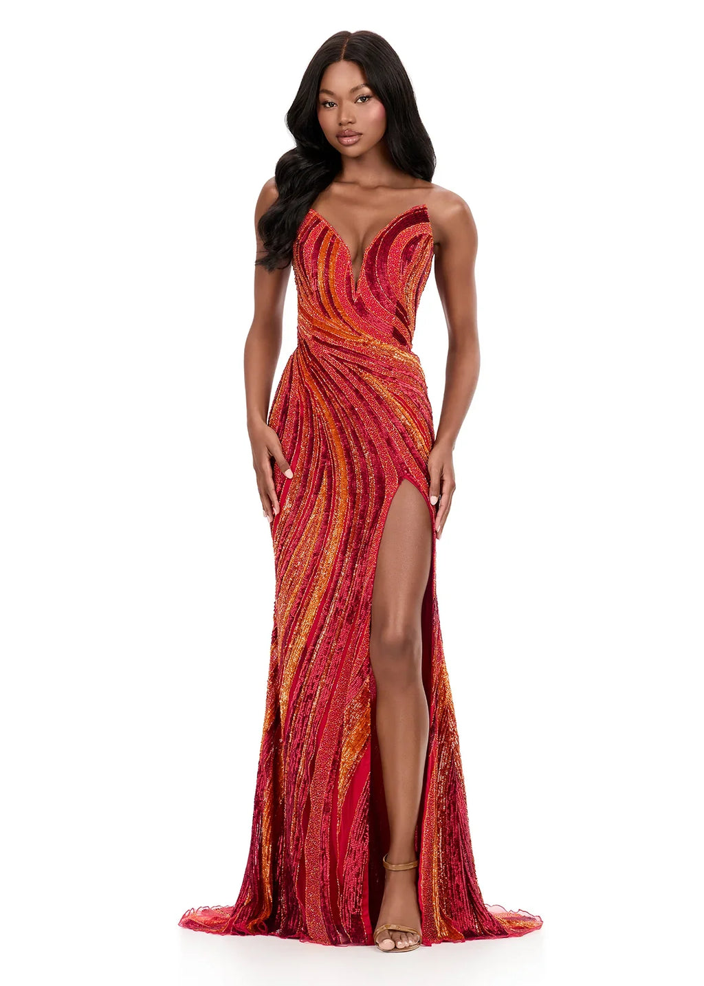 Ashley Lauren Style 12231 is a long prom dress designed for pageant and formal evening events. This Ashley Lauren dress is an ideal choice for prom, pageant competitions, formal galas, and red carpet events.