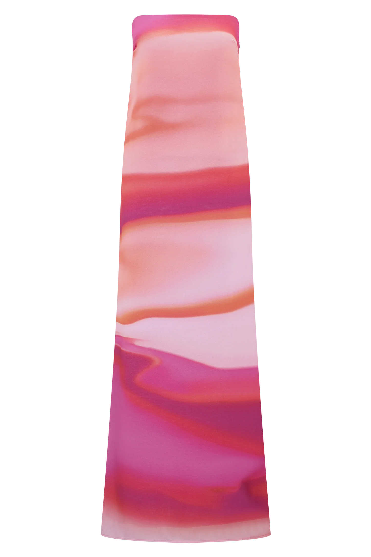 Amaya Strapless Chiffon Maxi Dress - Pink Sunset Print