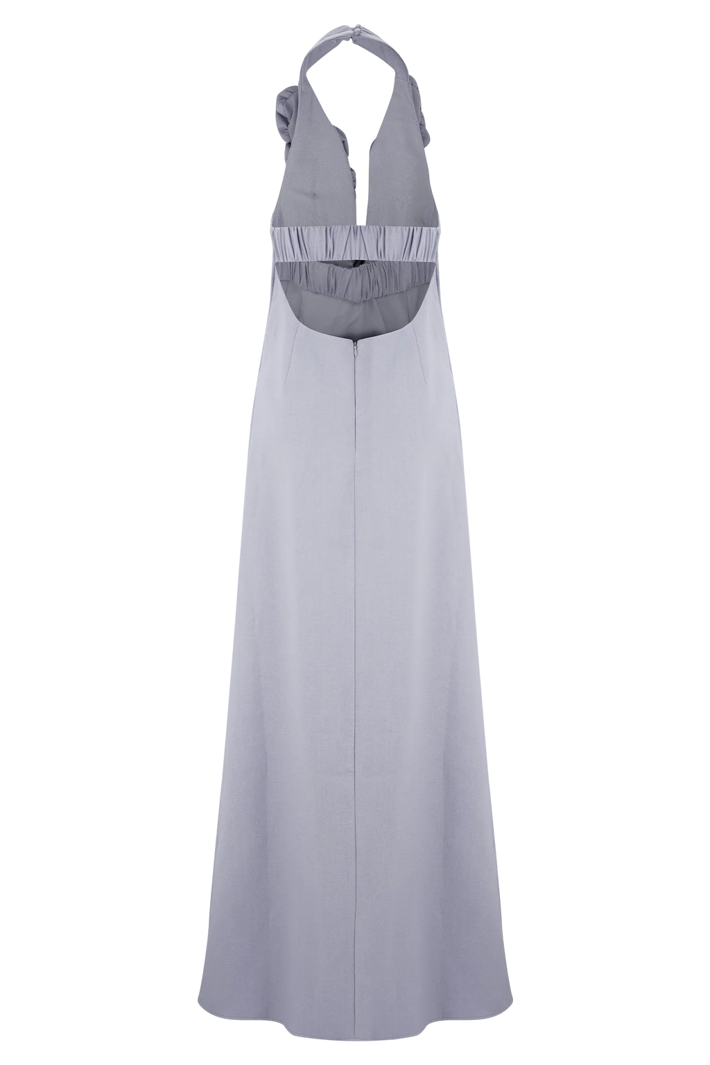 Carolyn Linen Bubble Maxi Dress - Misty Blue