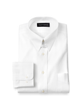 Product Image of Non-iron Cotton Pinpoint Solid Snap Tab Collar Dress Shirt-White