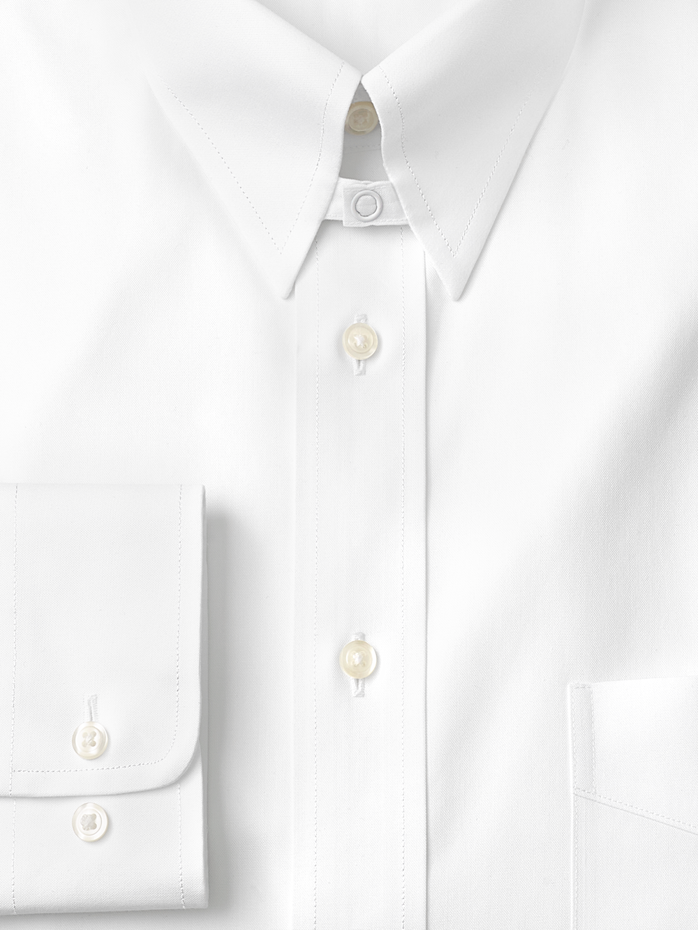 Alternate Image of Non-iron Cotton Pinpoint Solid Snap Tab Collar Dress Shirt-5