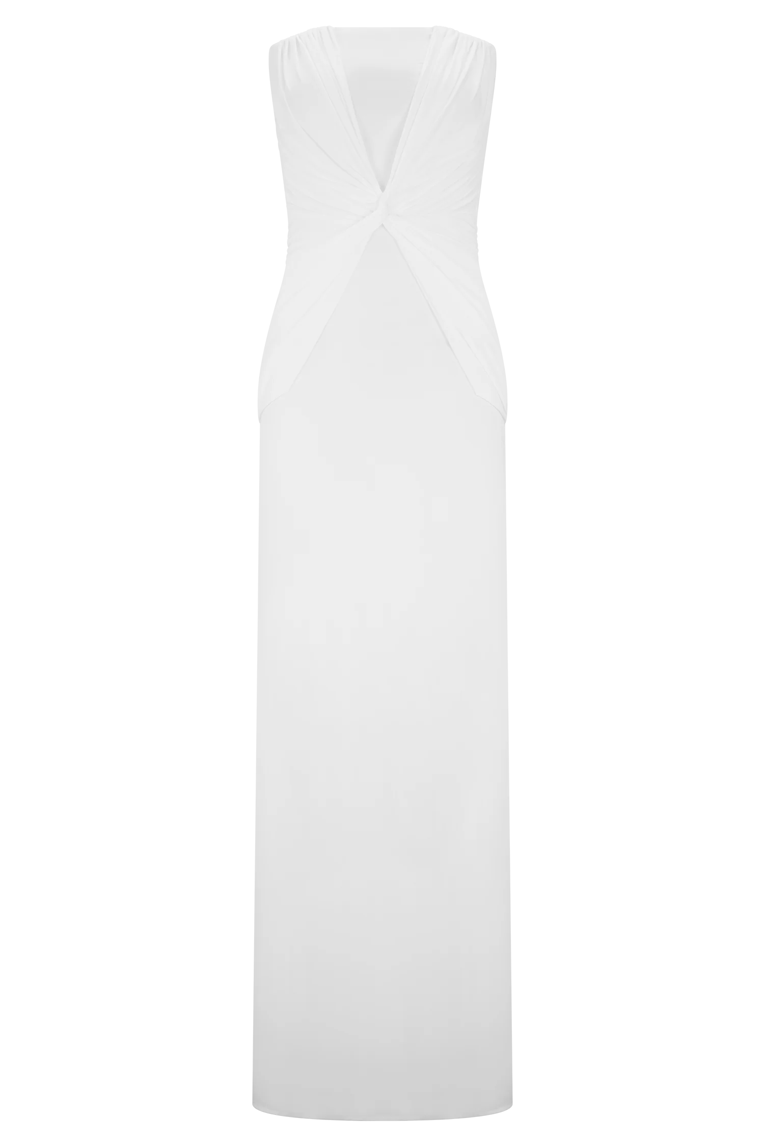 Mirren Strapless Slinky Maxi Dress - White