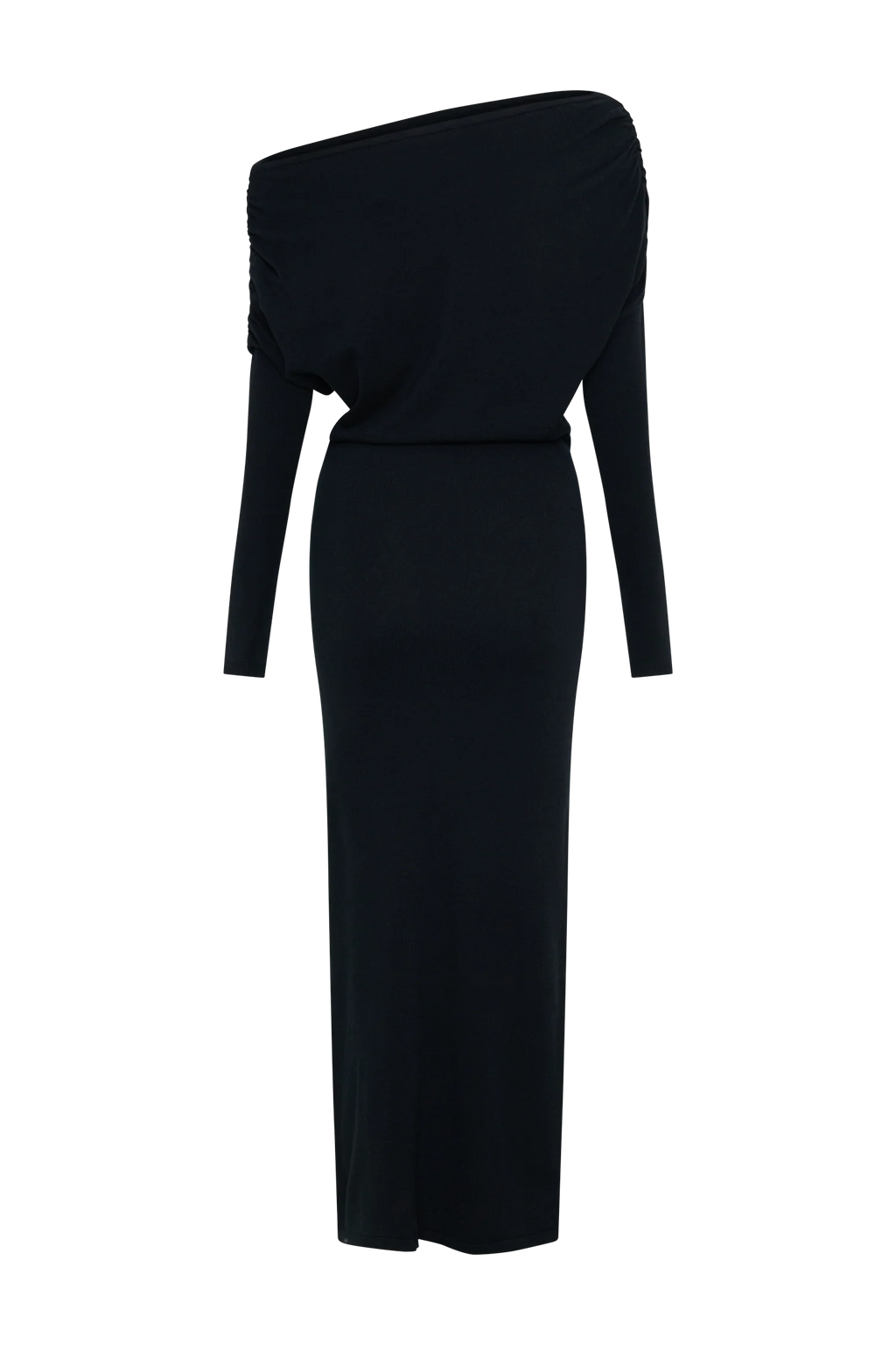 Jessie Cowl Neck Knit Midi Dress - Black