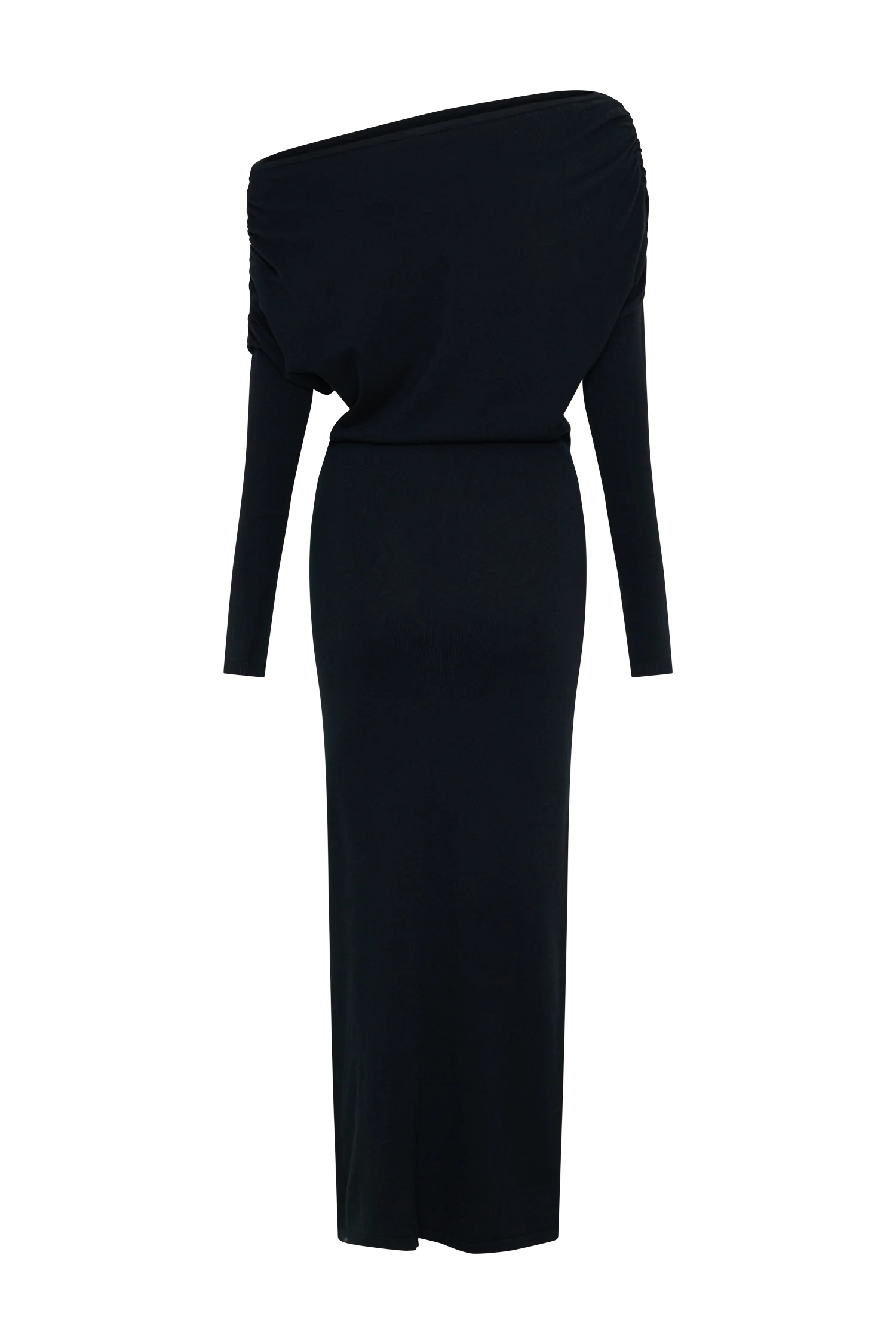 Jessie Cowl Neck Knit Midi Dress - Black