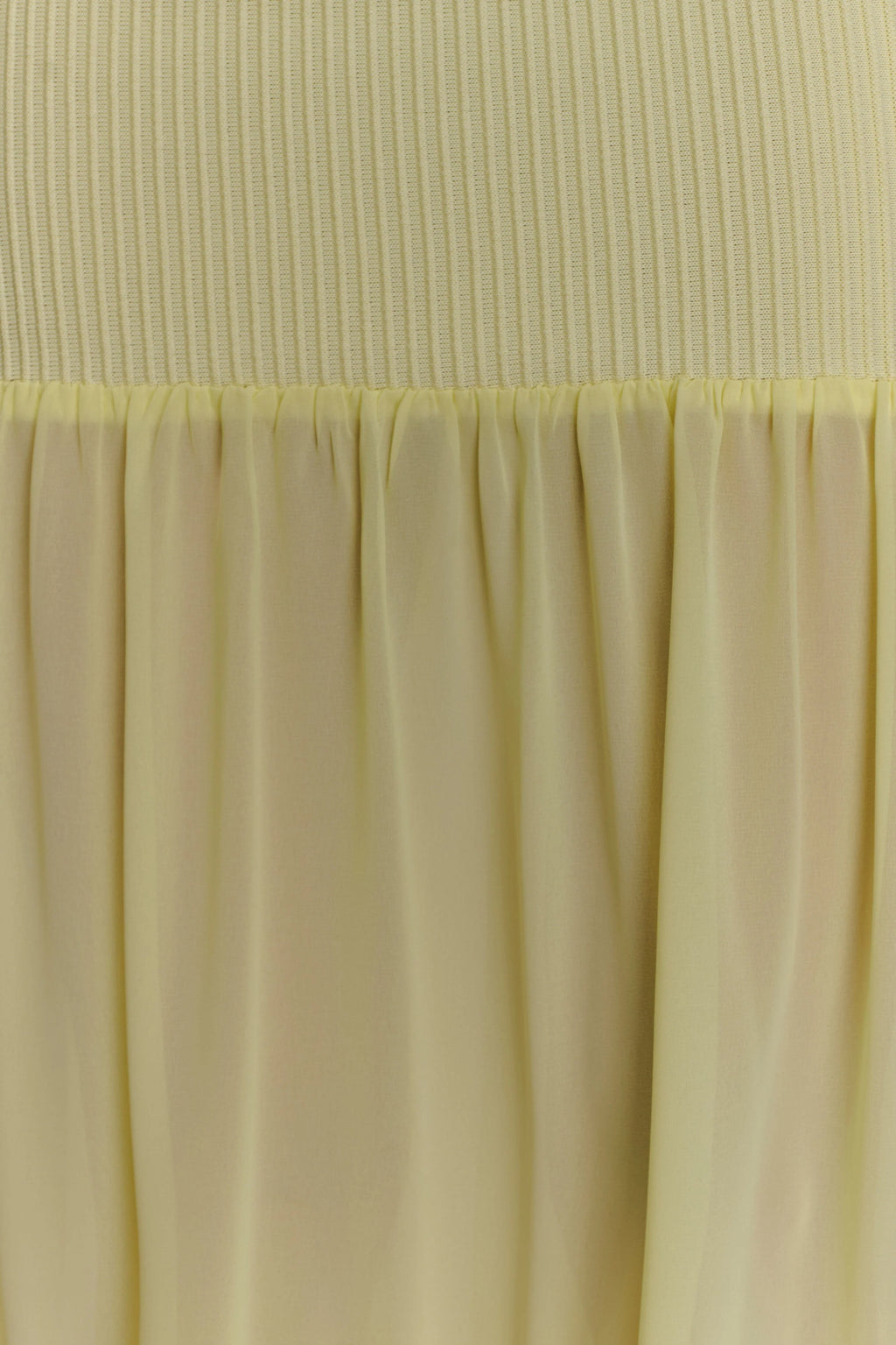 Haille Knit Chiffon Maxi Dress - Lemon