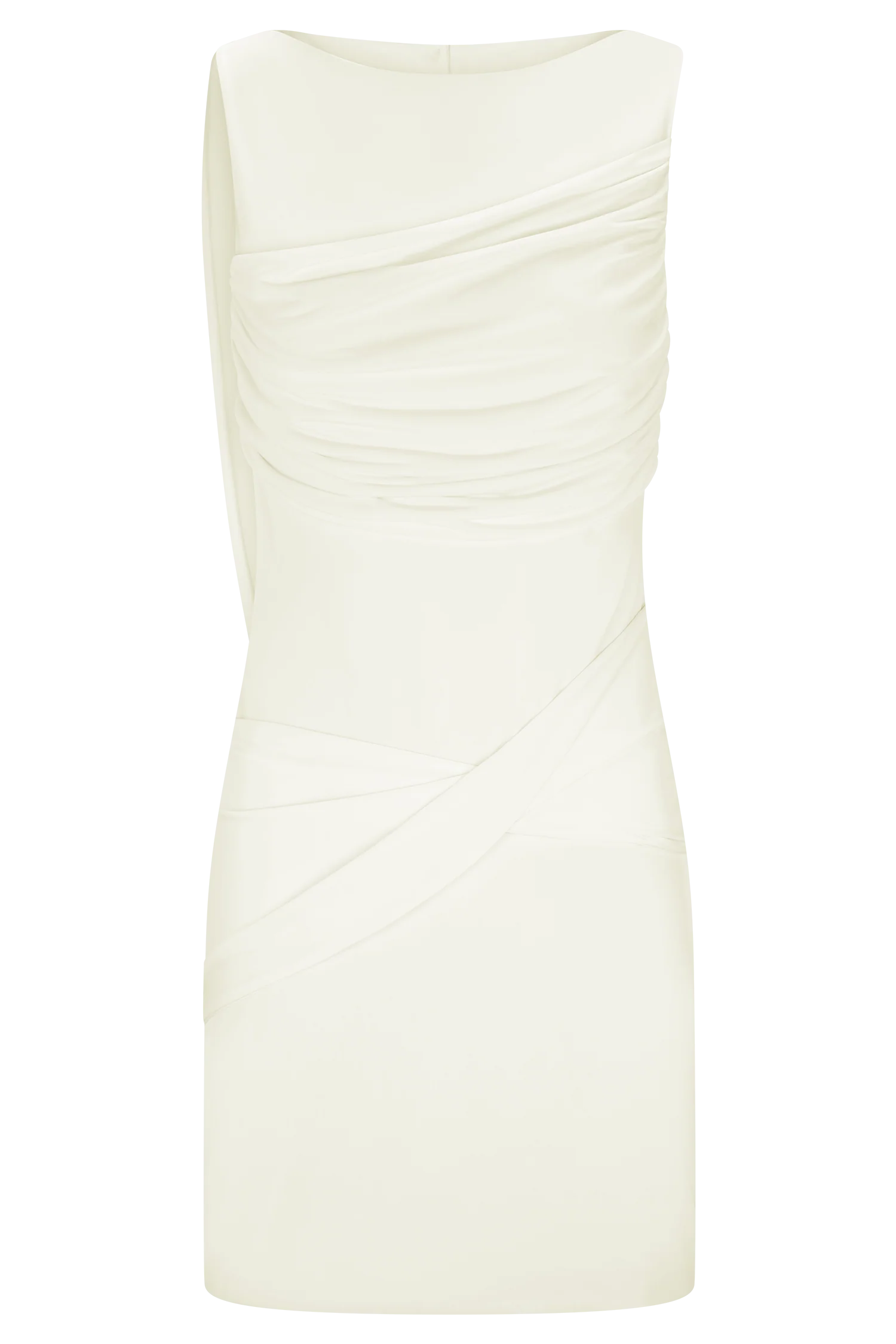Henley Slinky Drape Mini Dress - Ivory