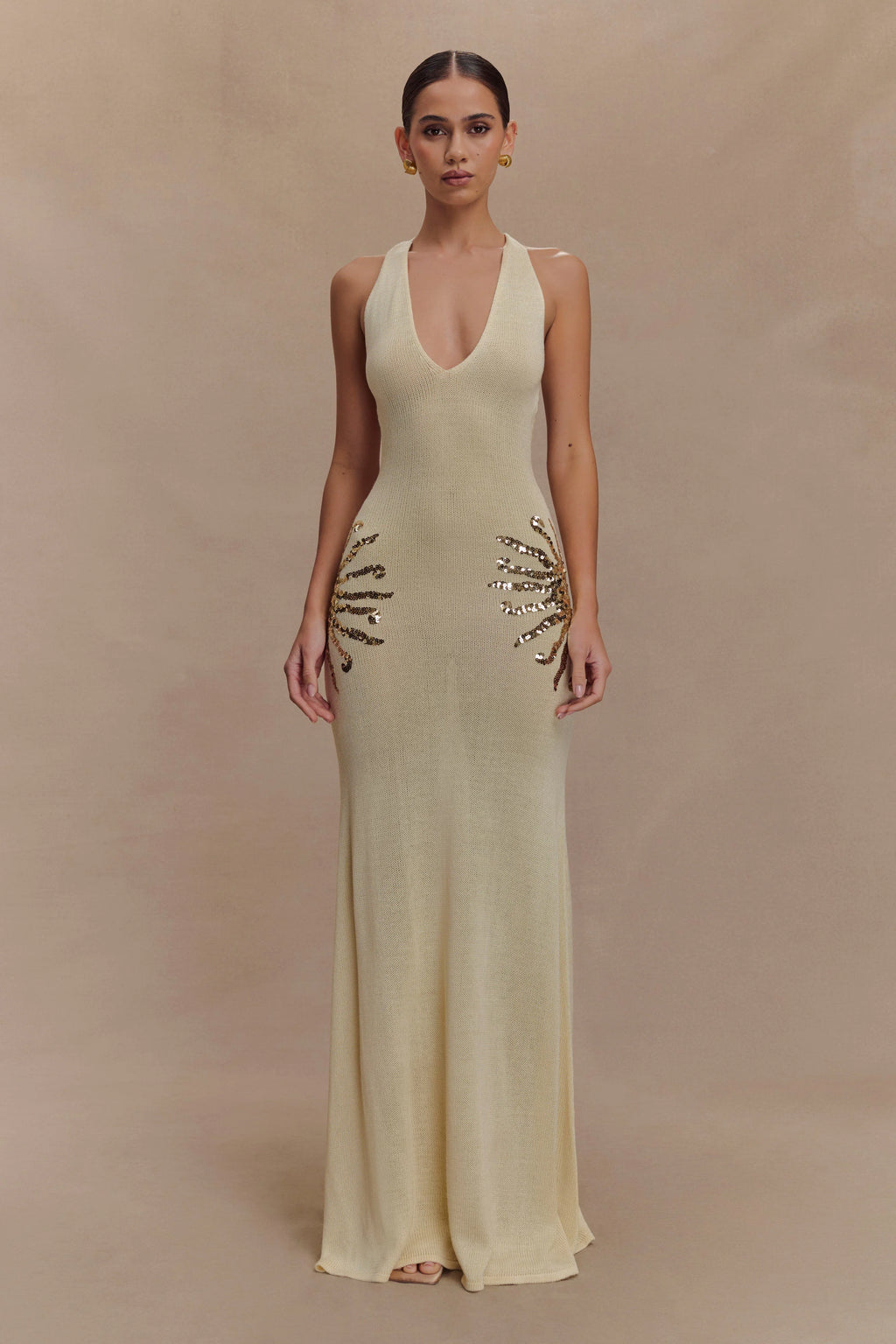 Ellington Knit Maxi Dress With Sequin - Ivory