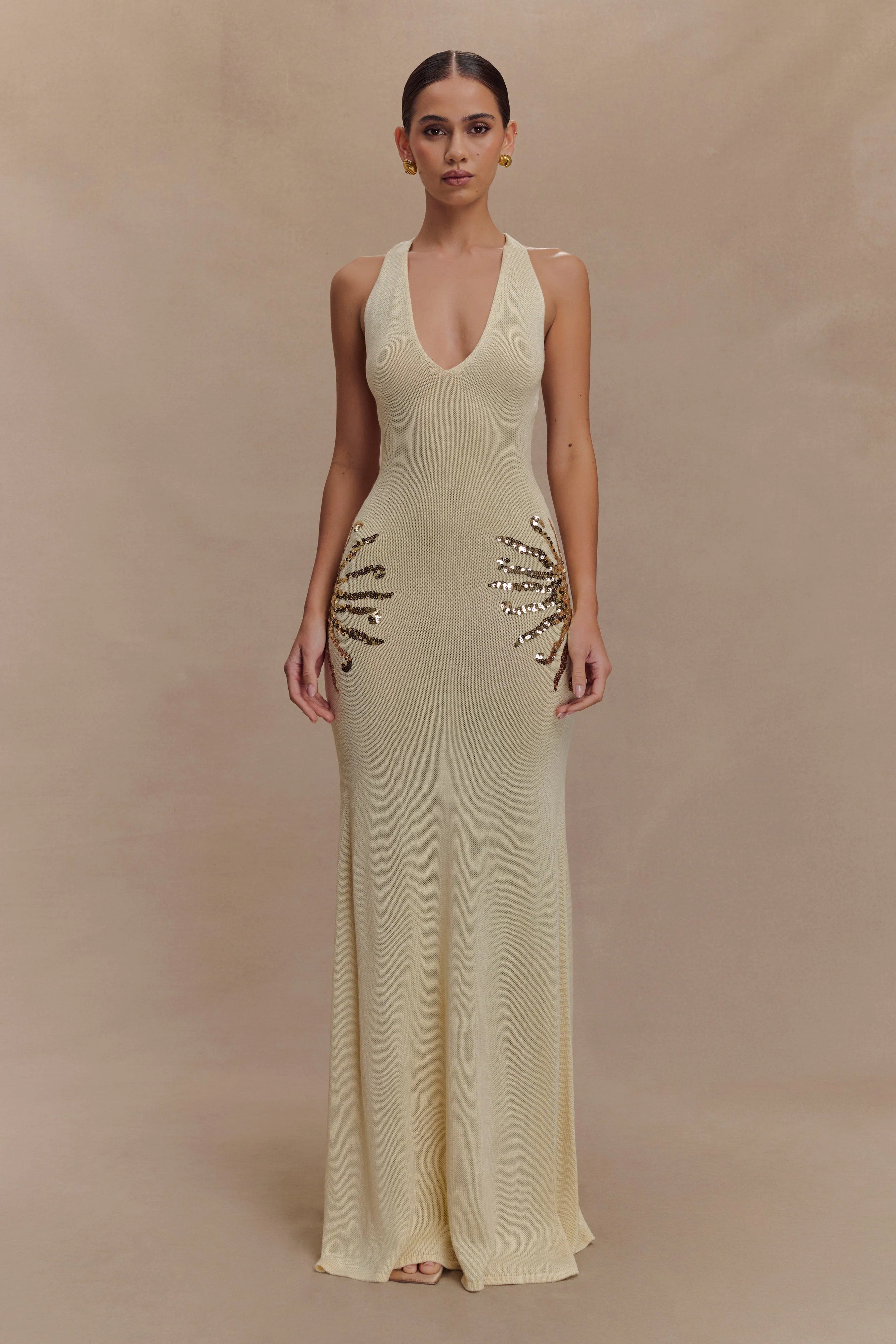 Ellington Knit Maxi Dress With Sequin - Ivory