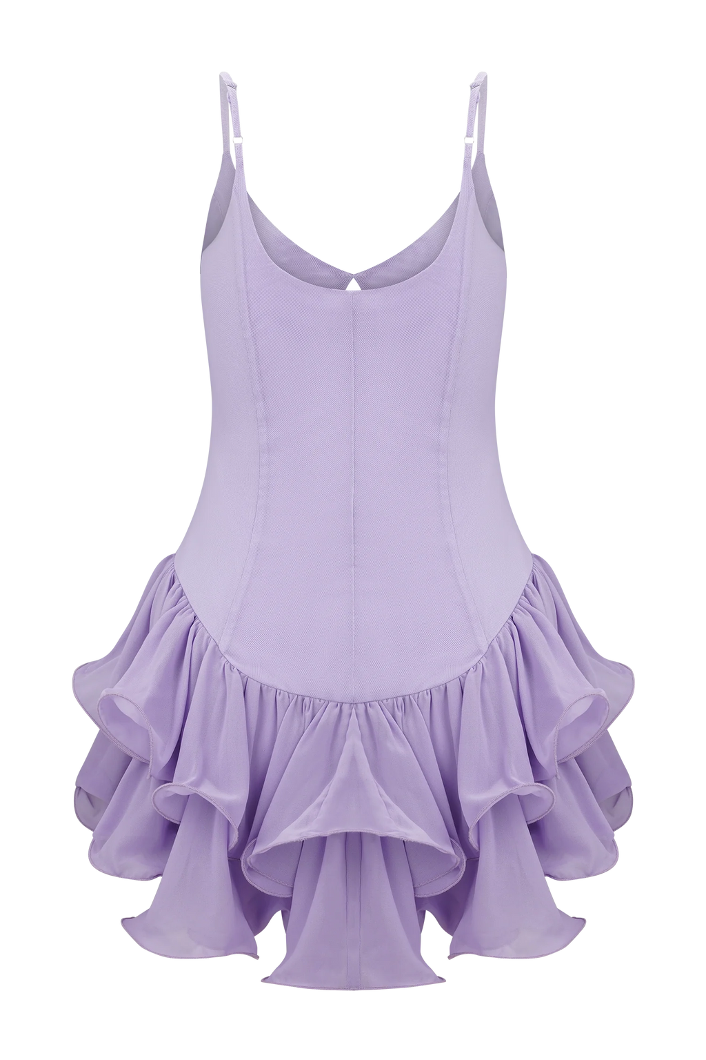 Calantha Ruffle Mesh Mini Dress - Lilac