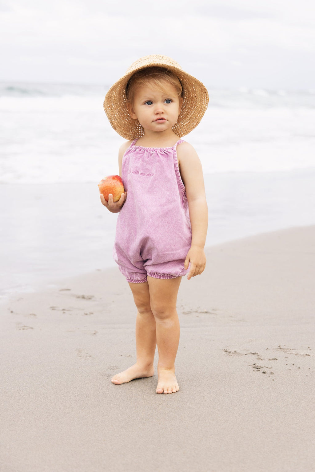 KIN & KIN MAUVE DENIM BUBBLE ROMPER