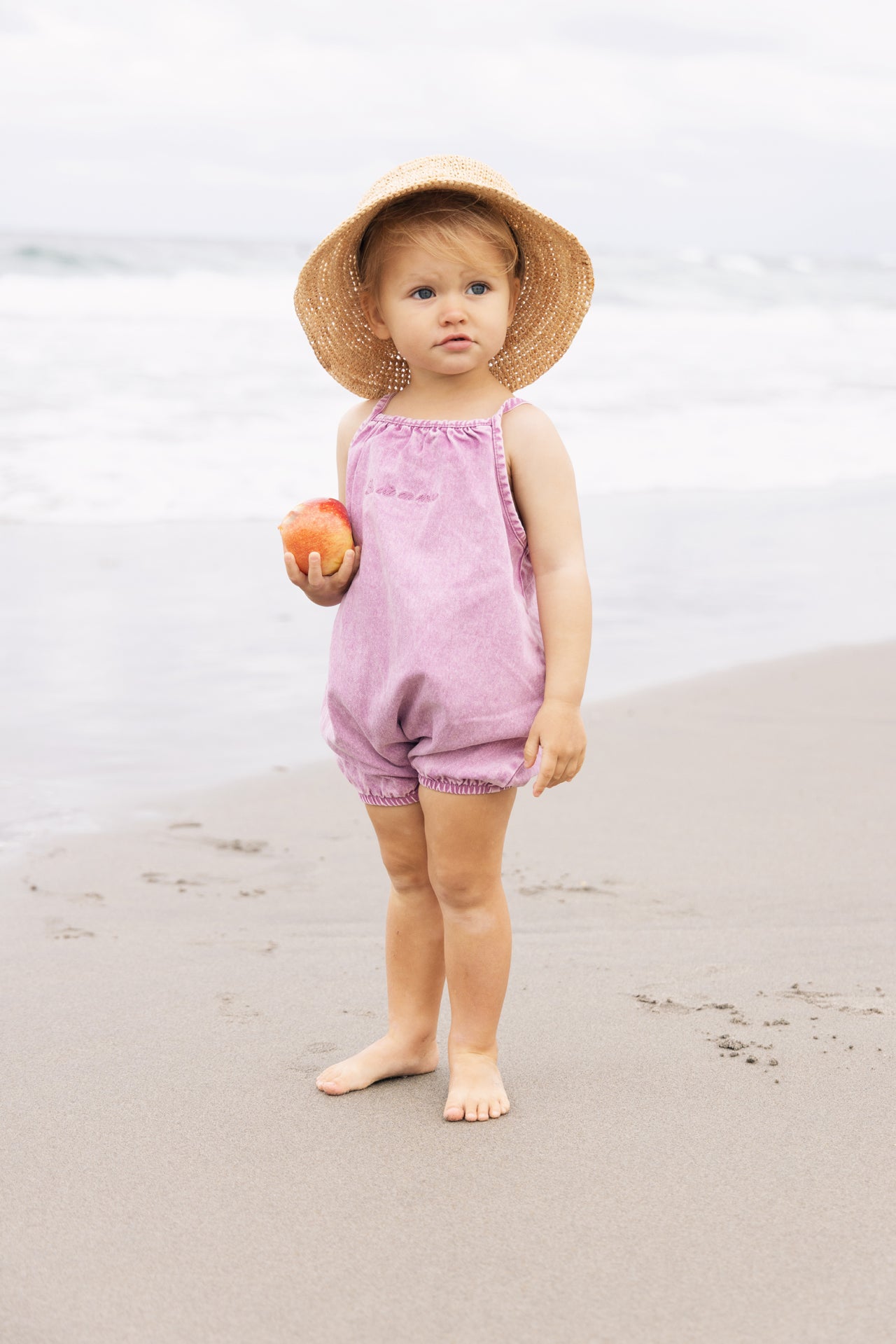 KIN & KIN MAUVE DENIM BUBBLE ROMPER