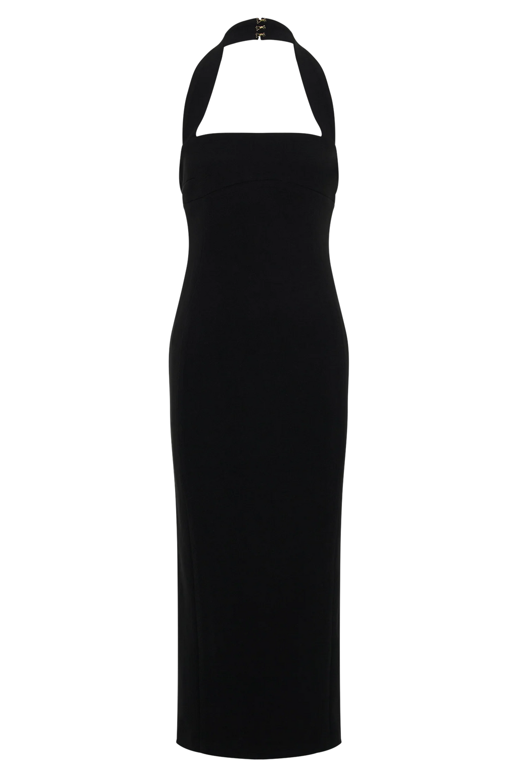 Amelita Suiting Halter Midi Dress - Black