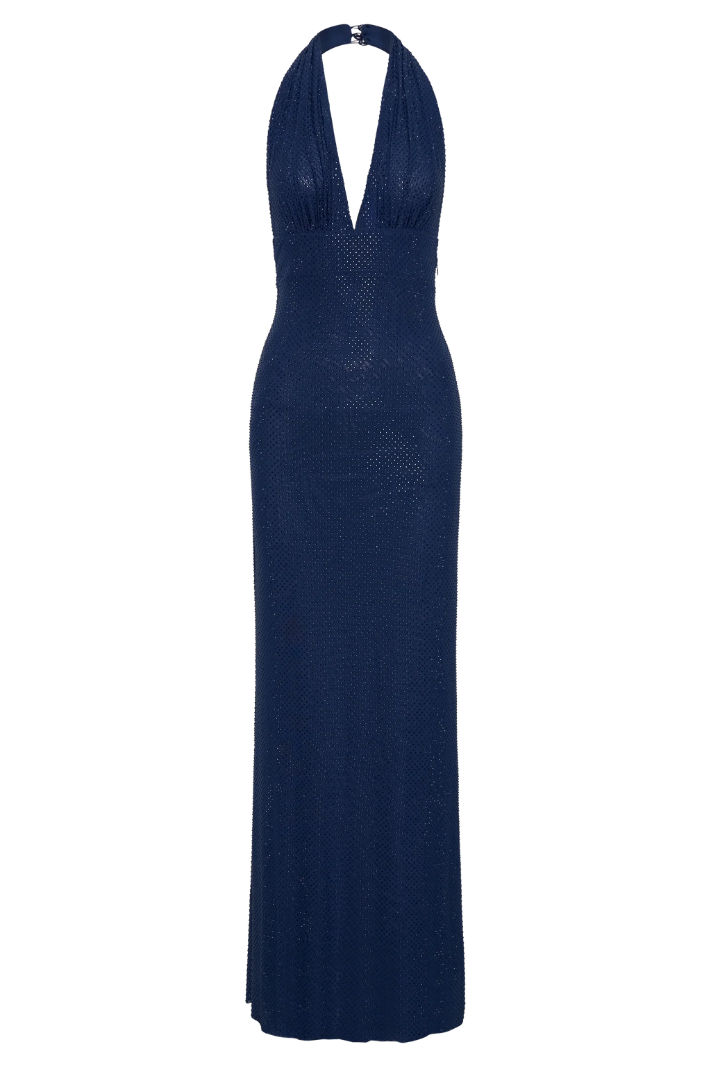 Harriet Halter Neck Diamante Maxi Dress - Navy