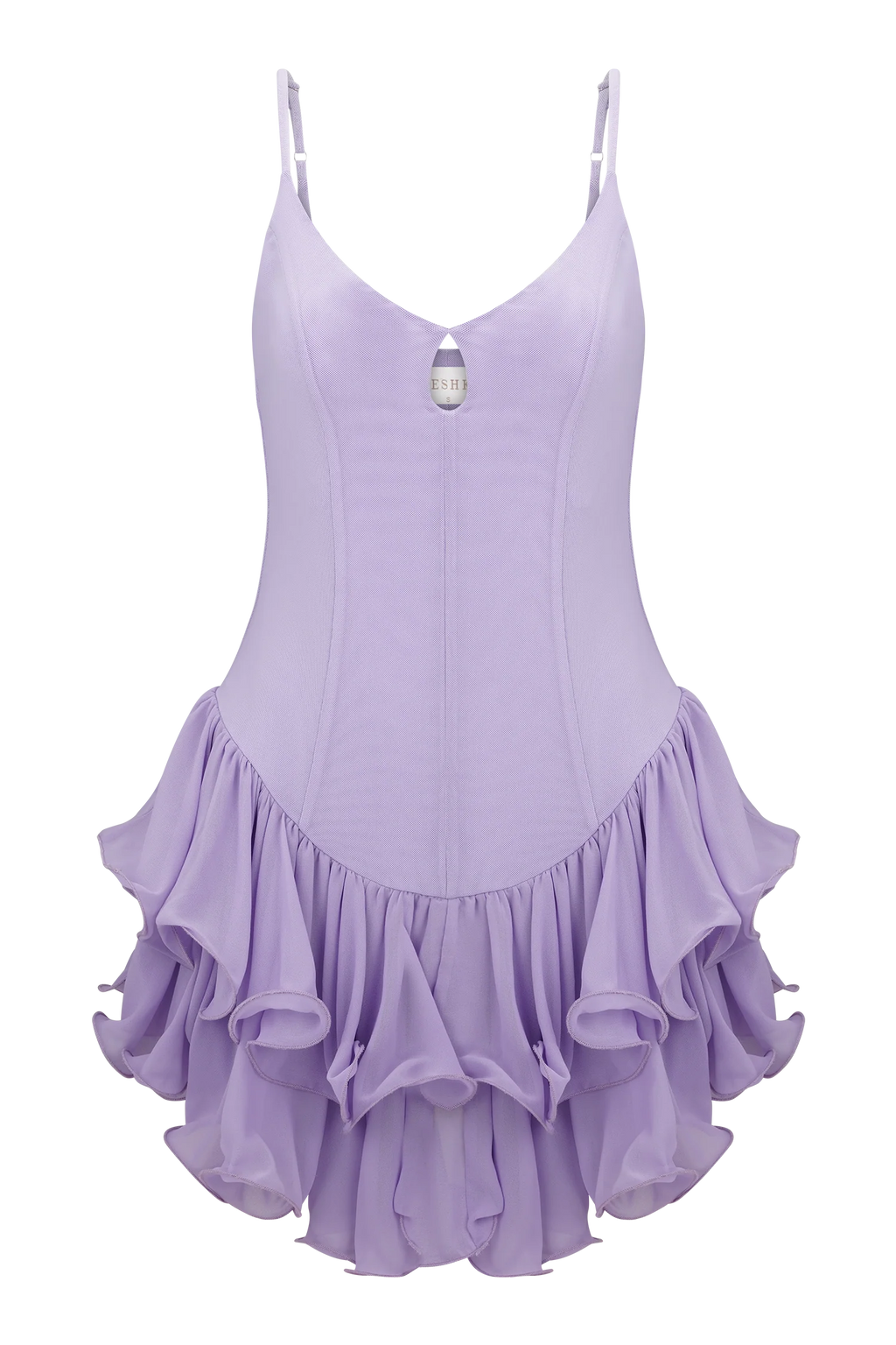 Calantha Ruffle Mesh Mini Dress - Lilac