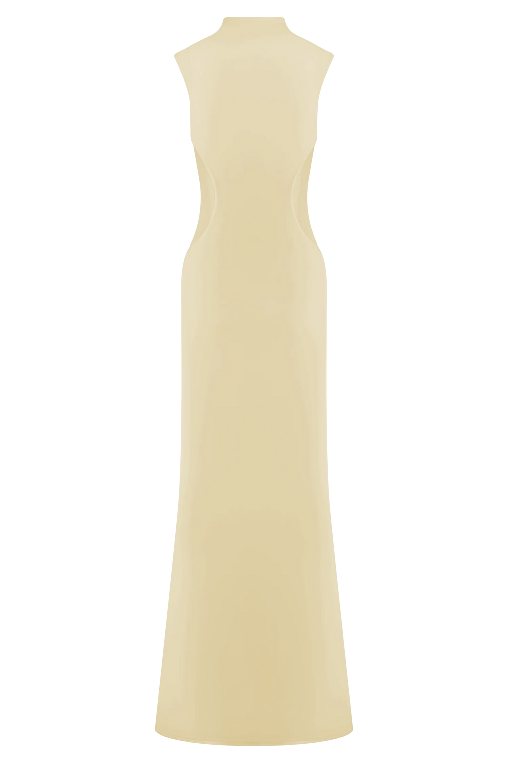 Massie Slinky And Mesh Maxi Dress - Lemon