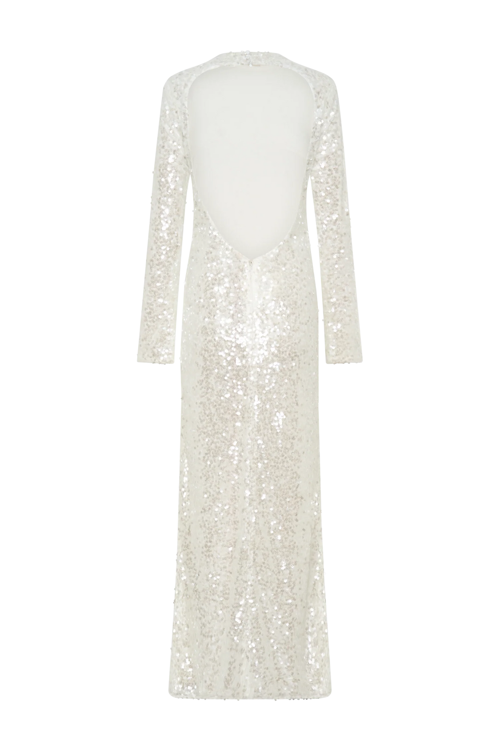Sofia Long Sleeve Sequin Maxi Dress - White