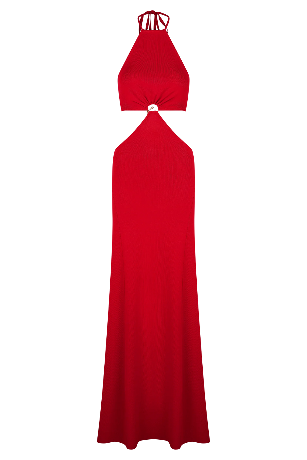 Marlowe Halter Knit Maxi Dress - Red