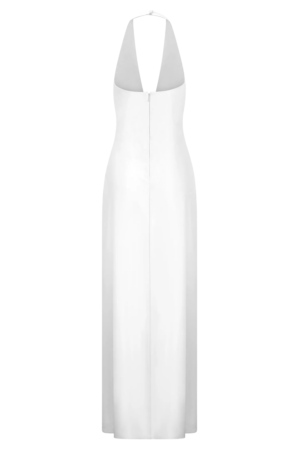 Alice Satin Halter Maxi Dress - White