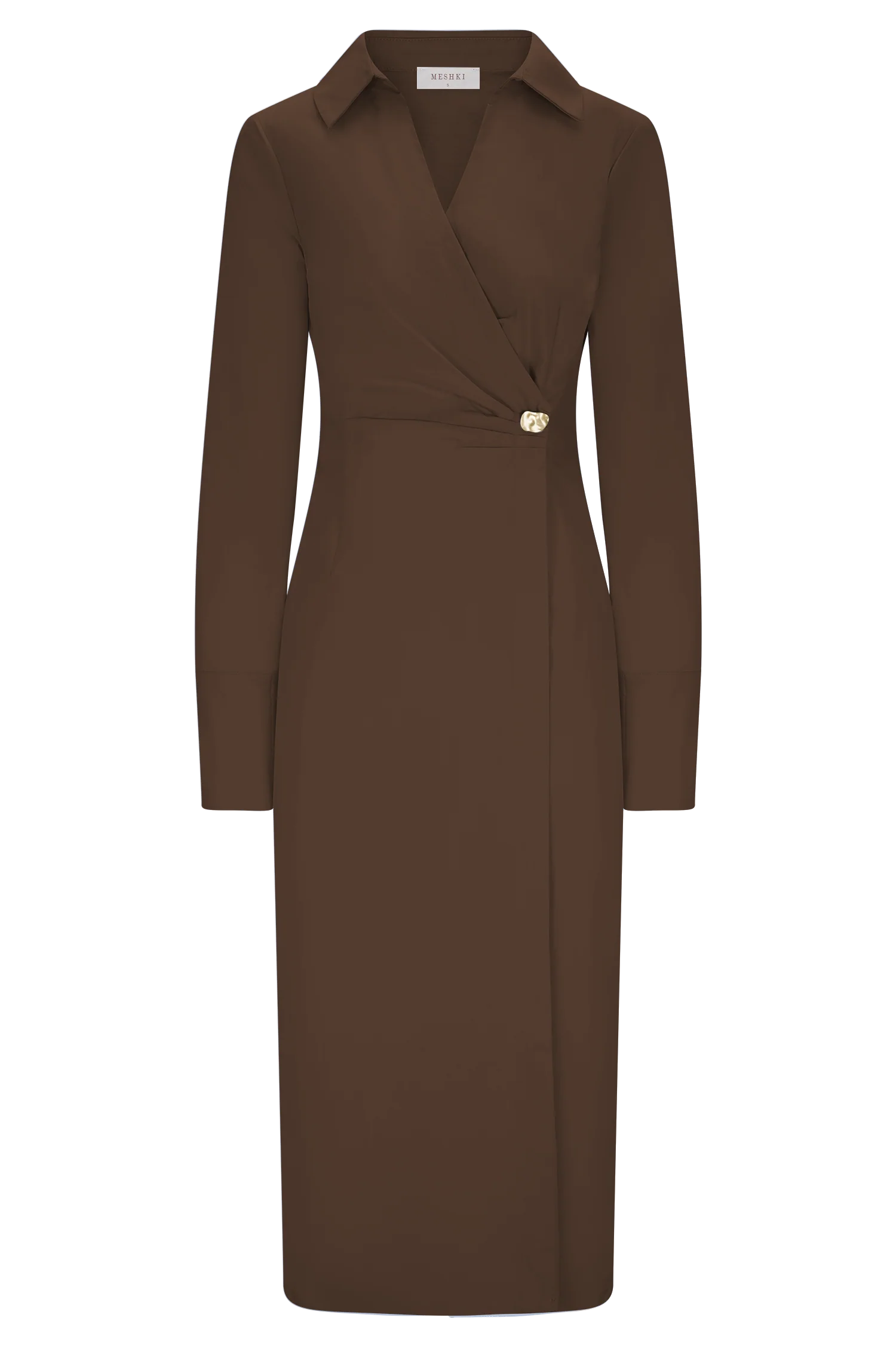 Mikaila Asymmetric Shirt Dress - Dark Chocolate