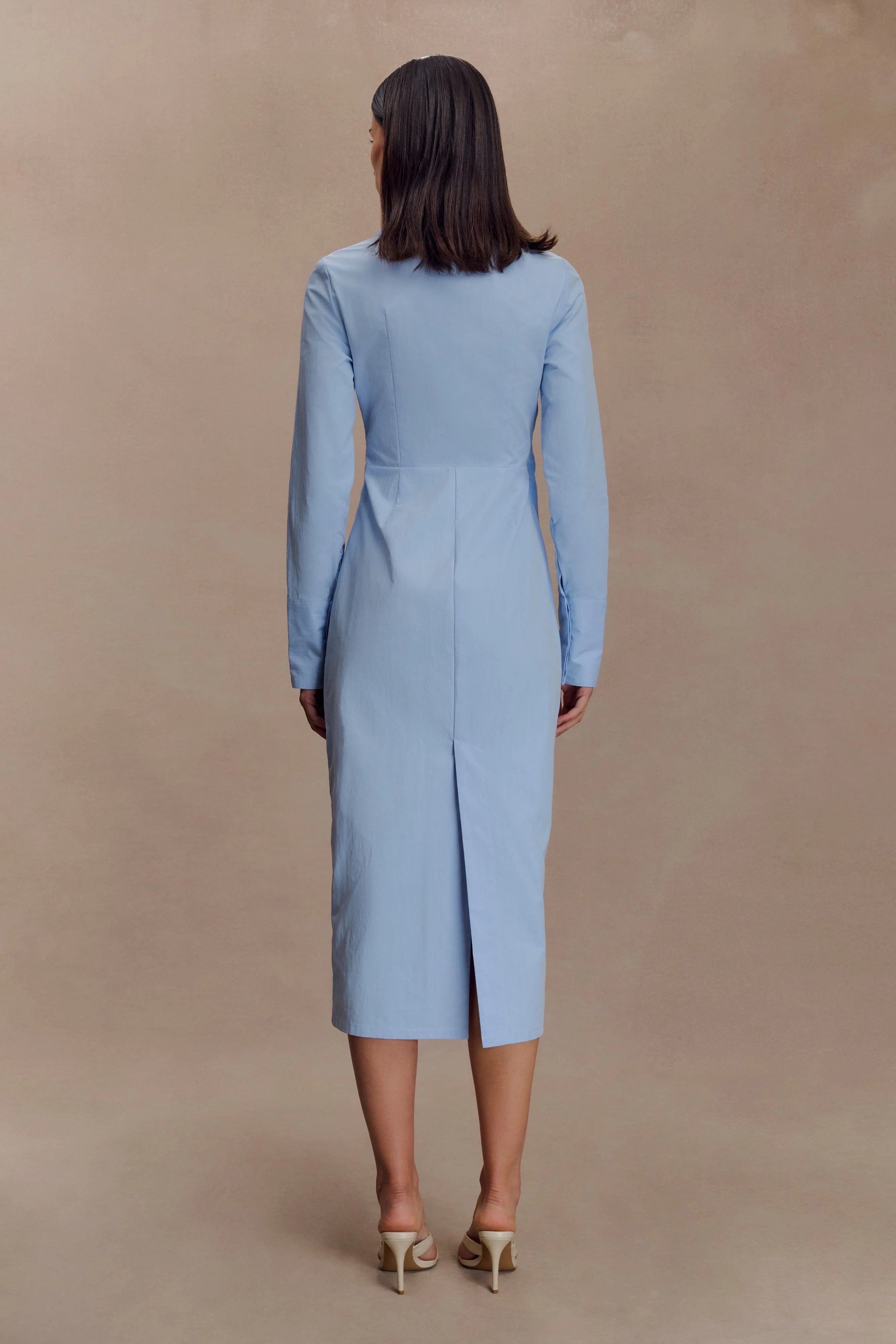 Mikaila Asymmetric Shirt Dress - Blue