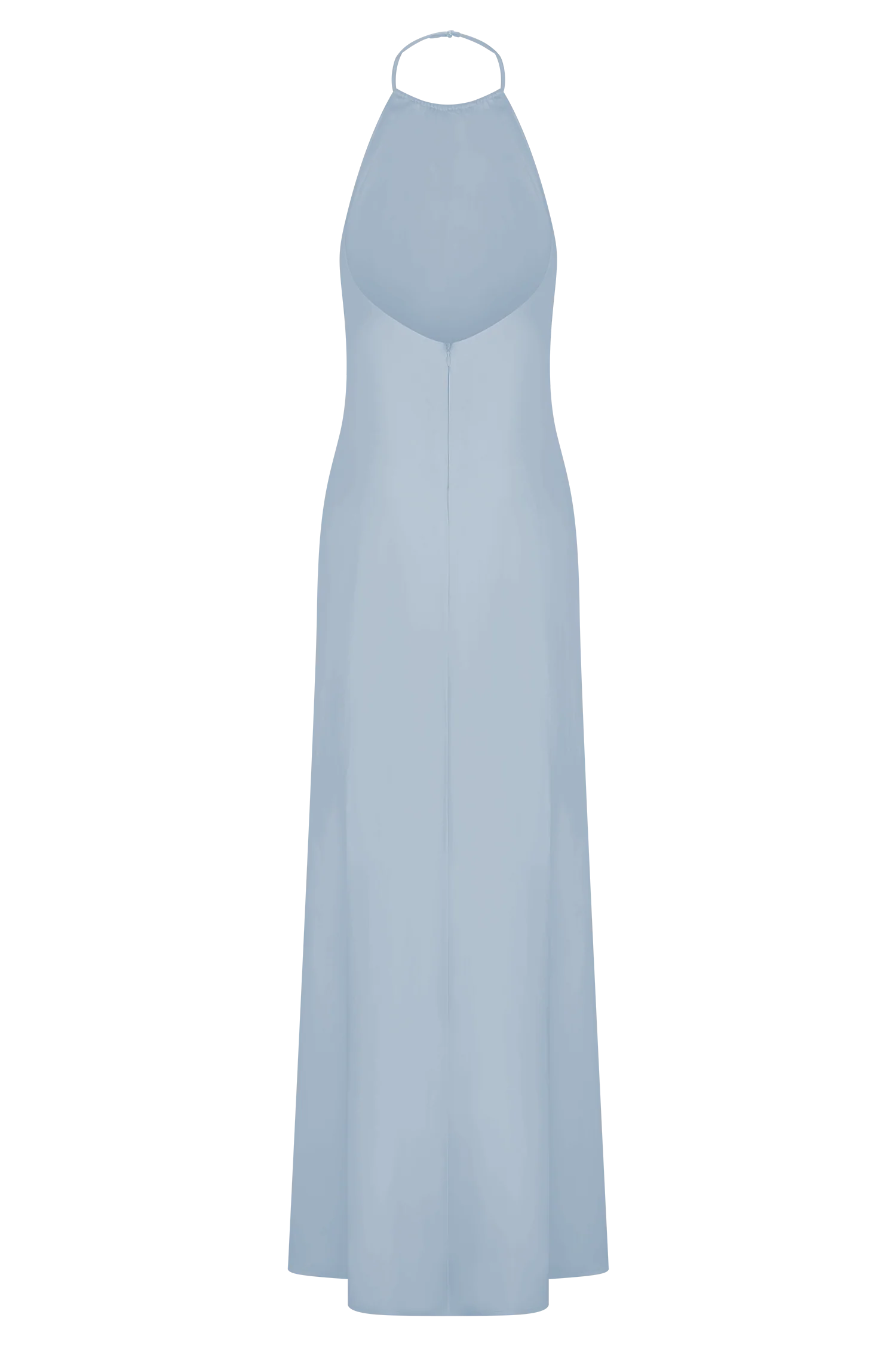 Bella Satin Halter Maxi Dress - Frosted Blue