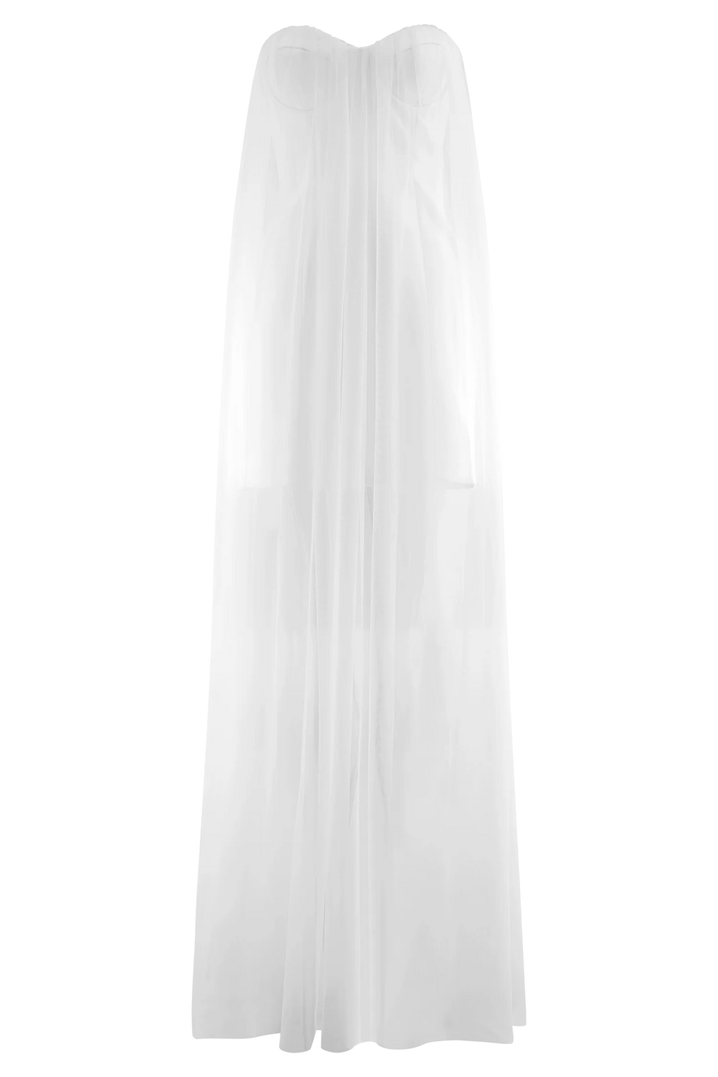 Bettany Chiffon Strapless Maxi Dress - White