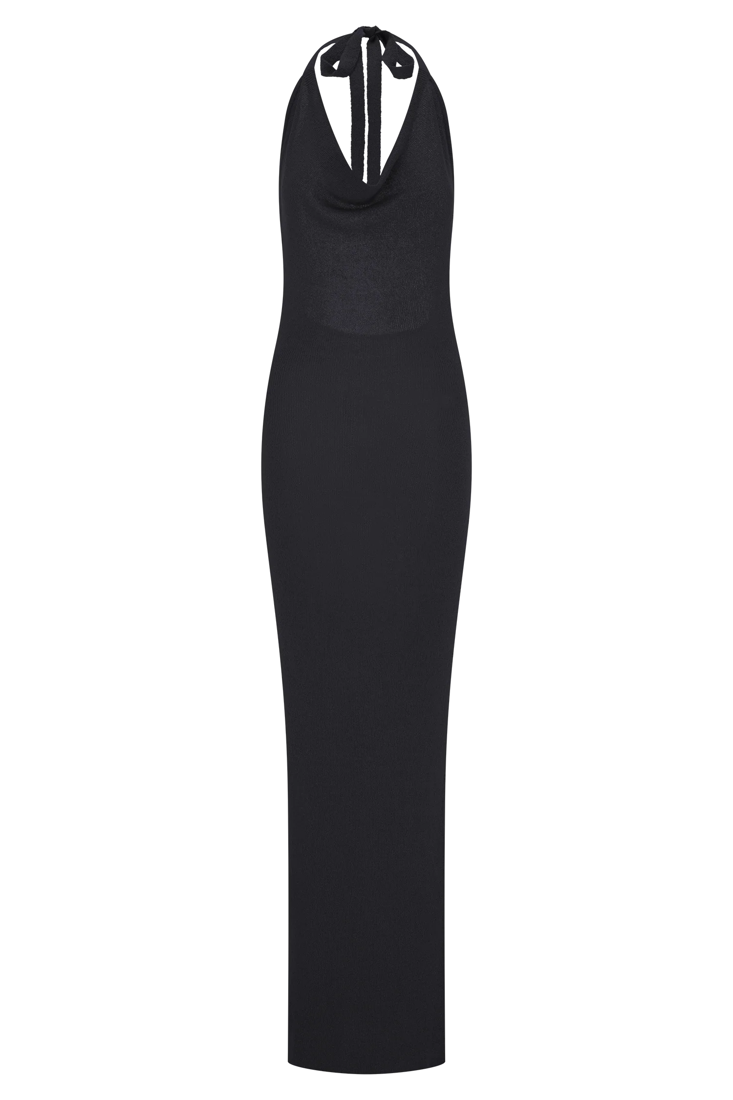 Ayella Cowl Knit Maxi Dress - Black