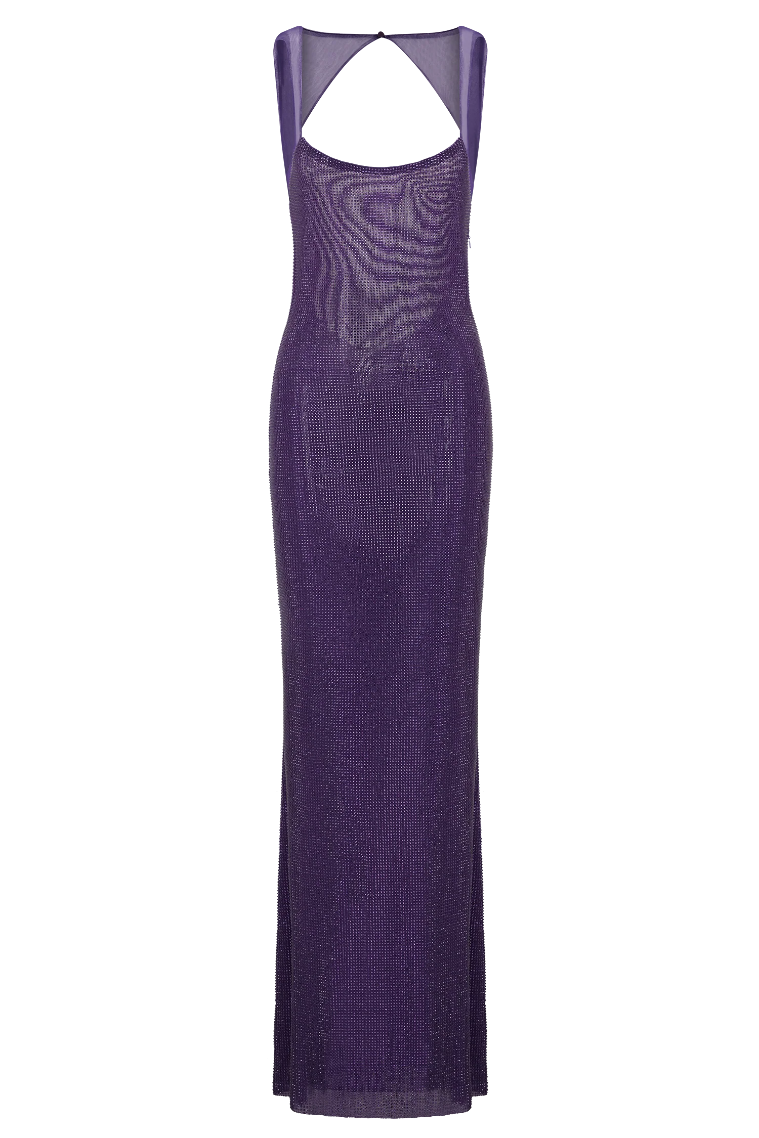Jasmyn Hot Fix Maxi Dress With Mesh Back - Purple