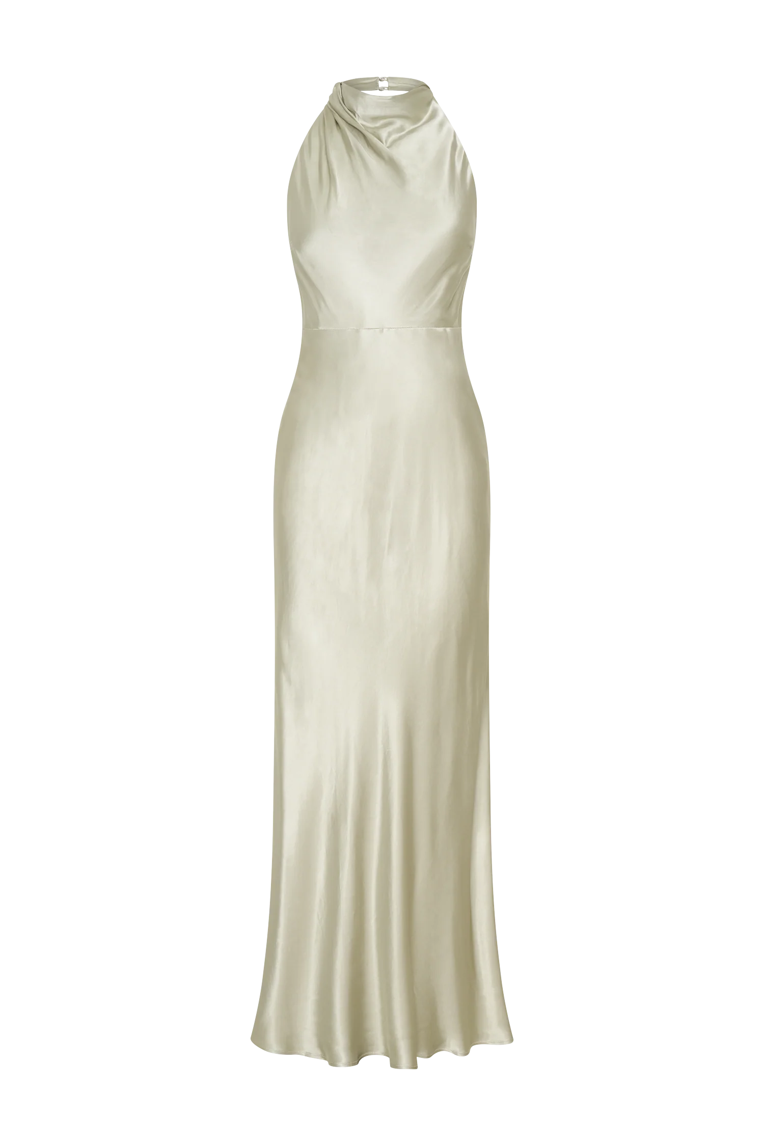 Esther Iridescent Satin Cowl Maxi Dress - Sage