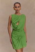 Oria Chiffon Mini Dress - Green