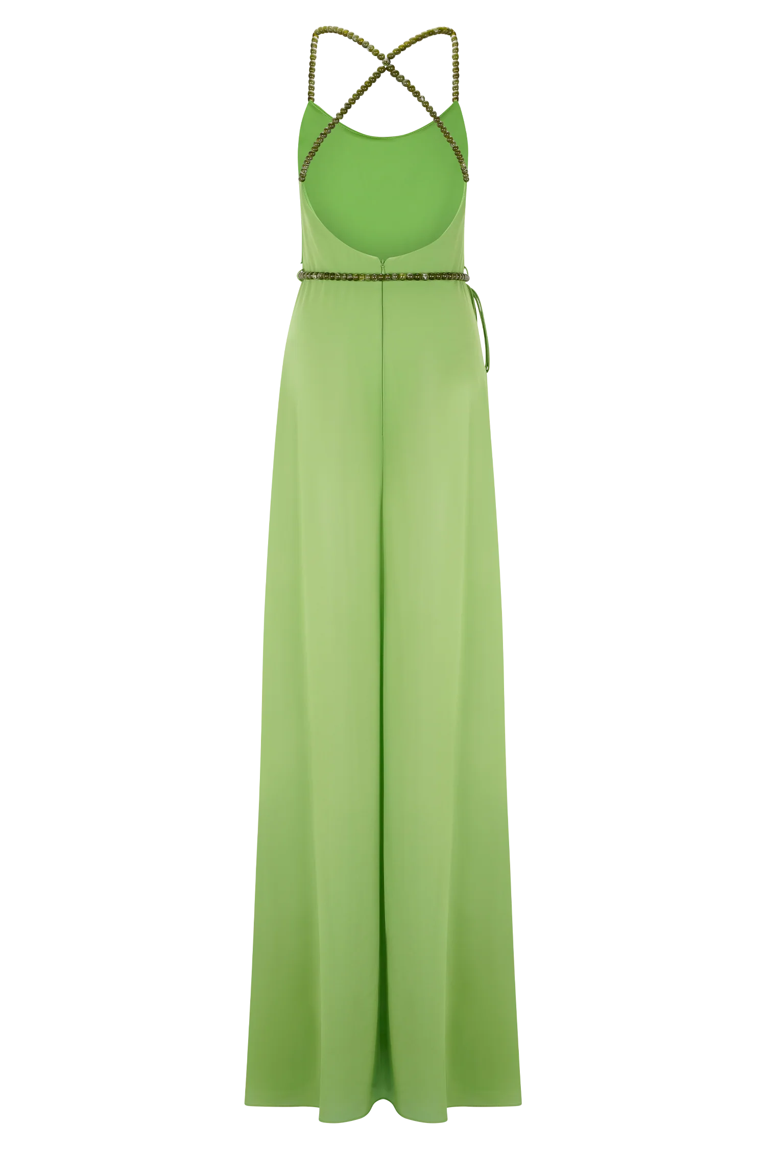 Elaine Chiffon Beaded Maxi Dress - Green