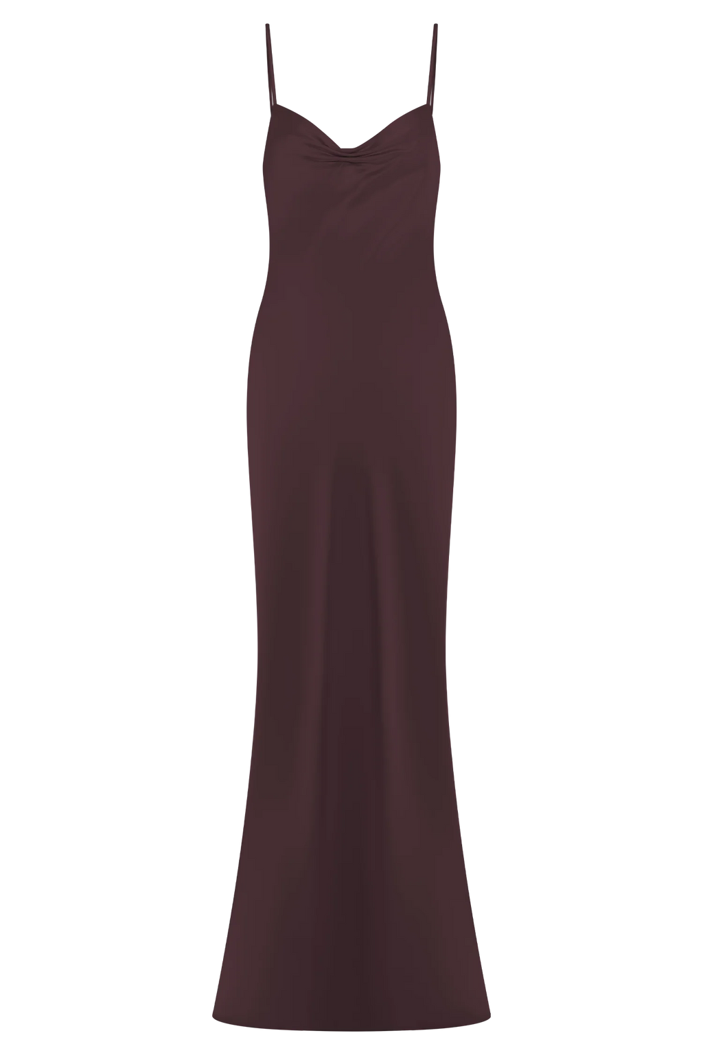 Lilly Sweetheart Satin Maxi Dress - Dark Chocolate