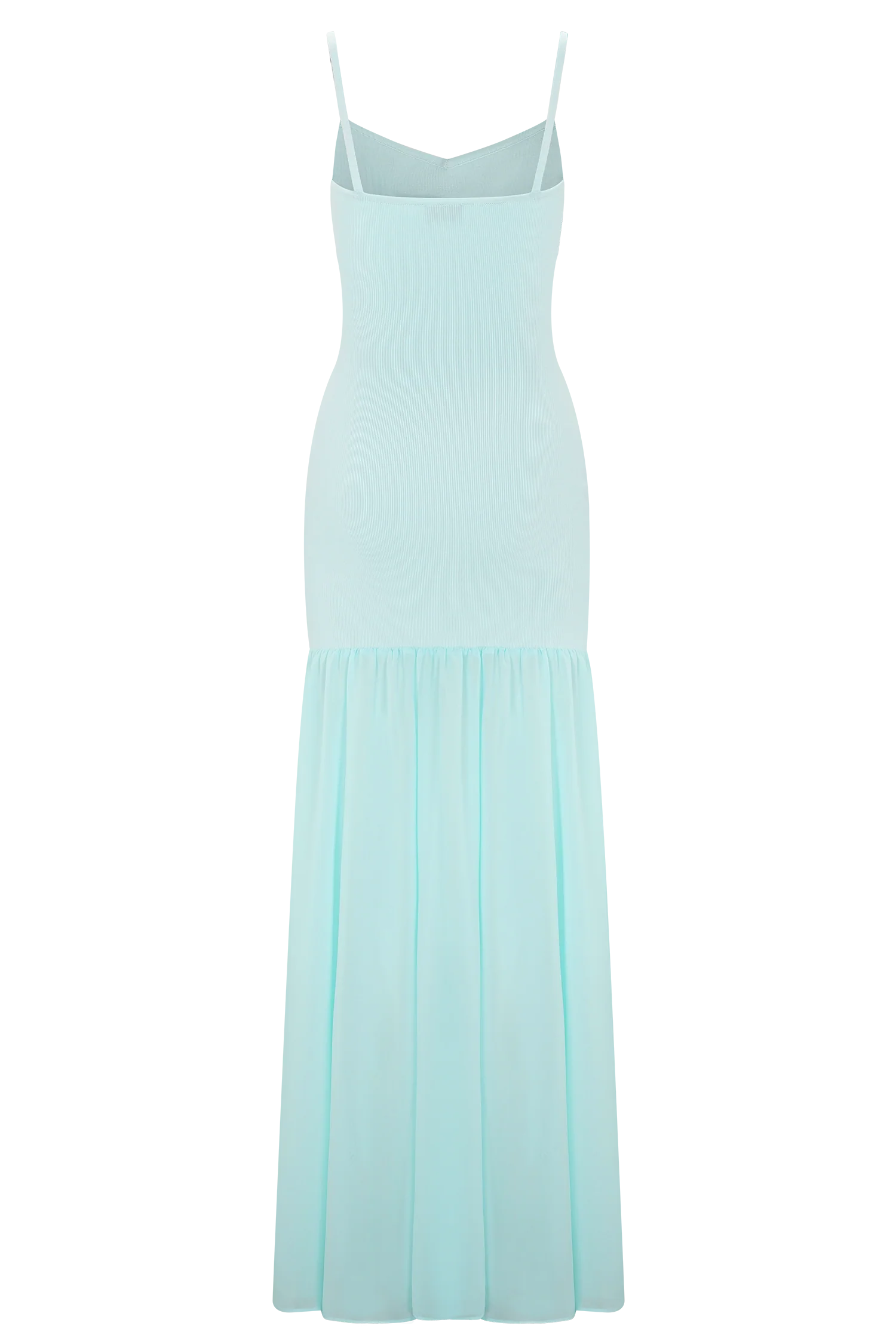 Deanne Bandage And Chiffon Knit Maxi Dress - Blue