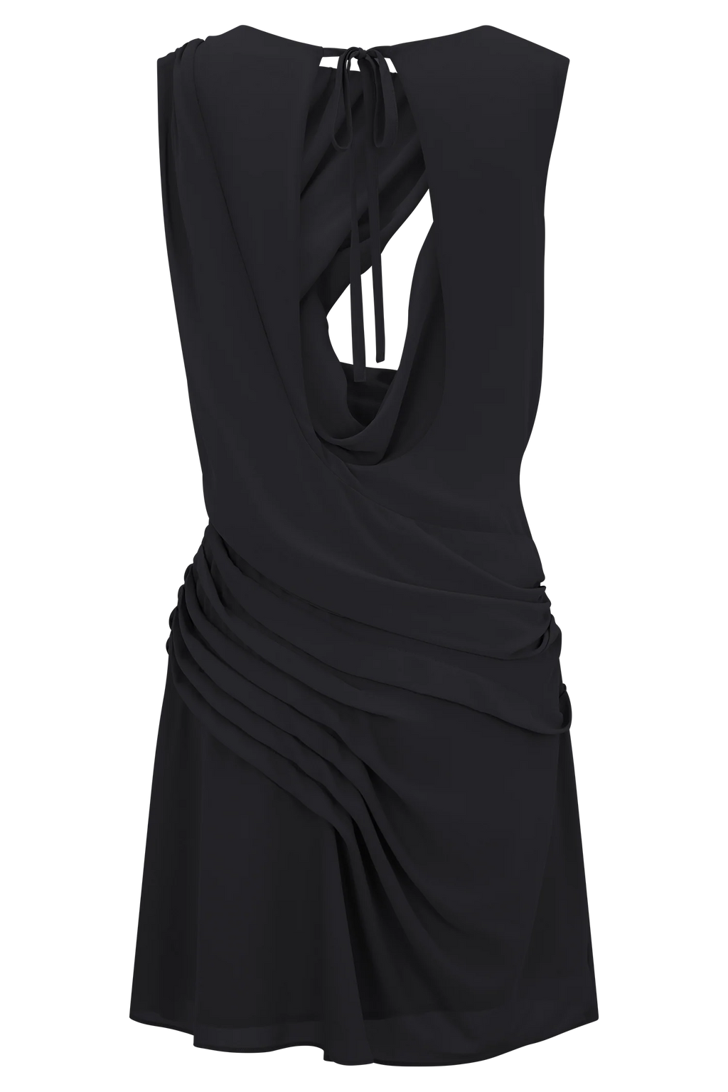 Oria Chiffon Mini Dress - Black