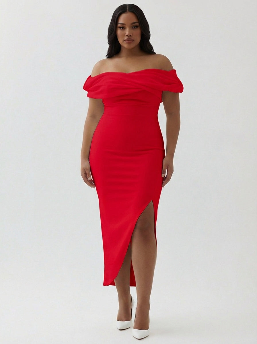 Plus Size White Sheath Satin Off the Shoulder Matte Asymmetrical Graduation Dress