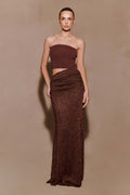 Jasiel Strapless Knit Maxi Dress - Chocolate