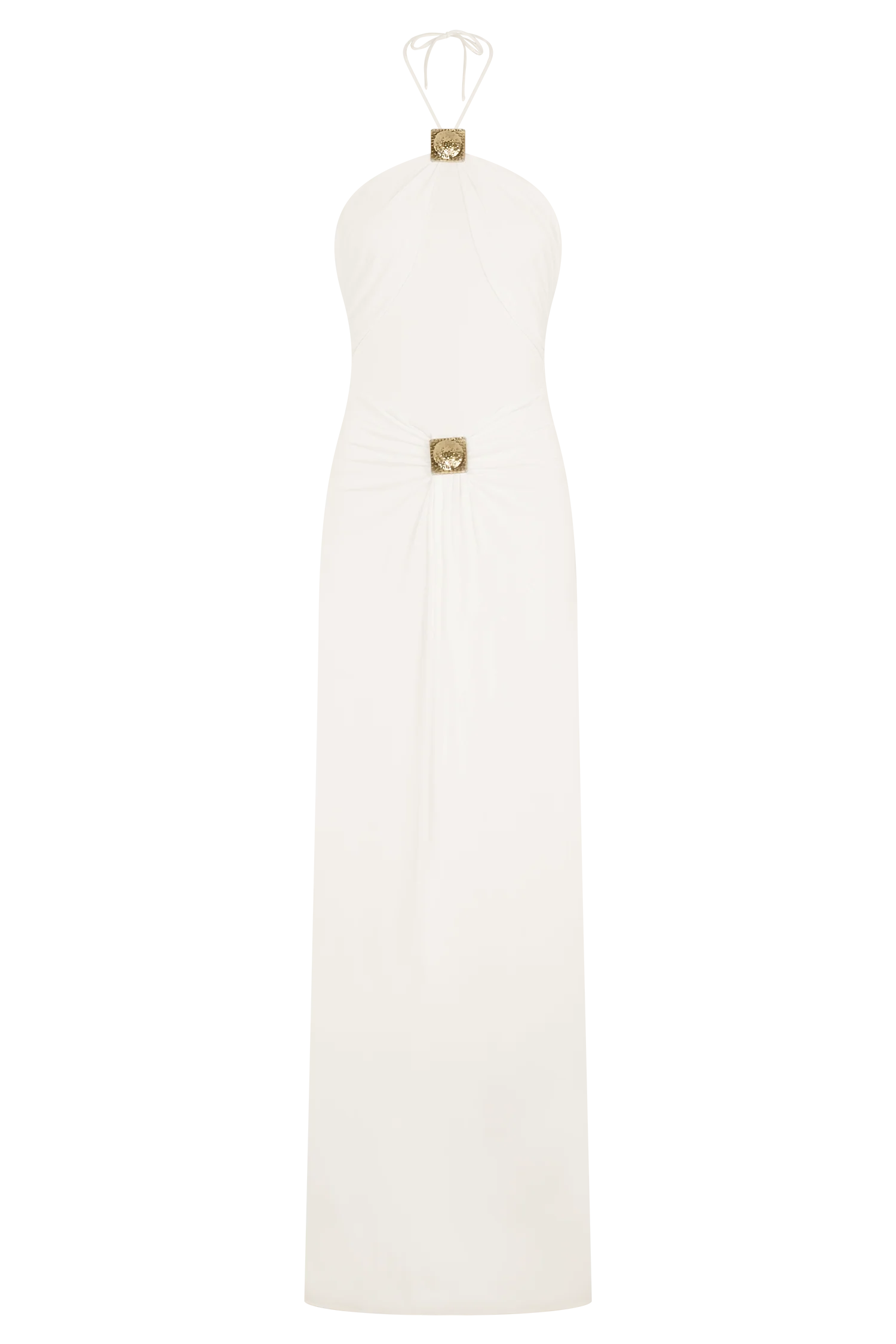 Quincy Halter Maxi Dress With Hardware - Ivory