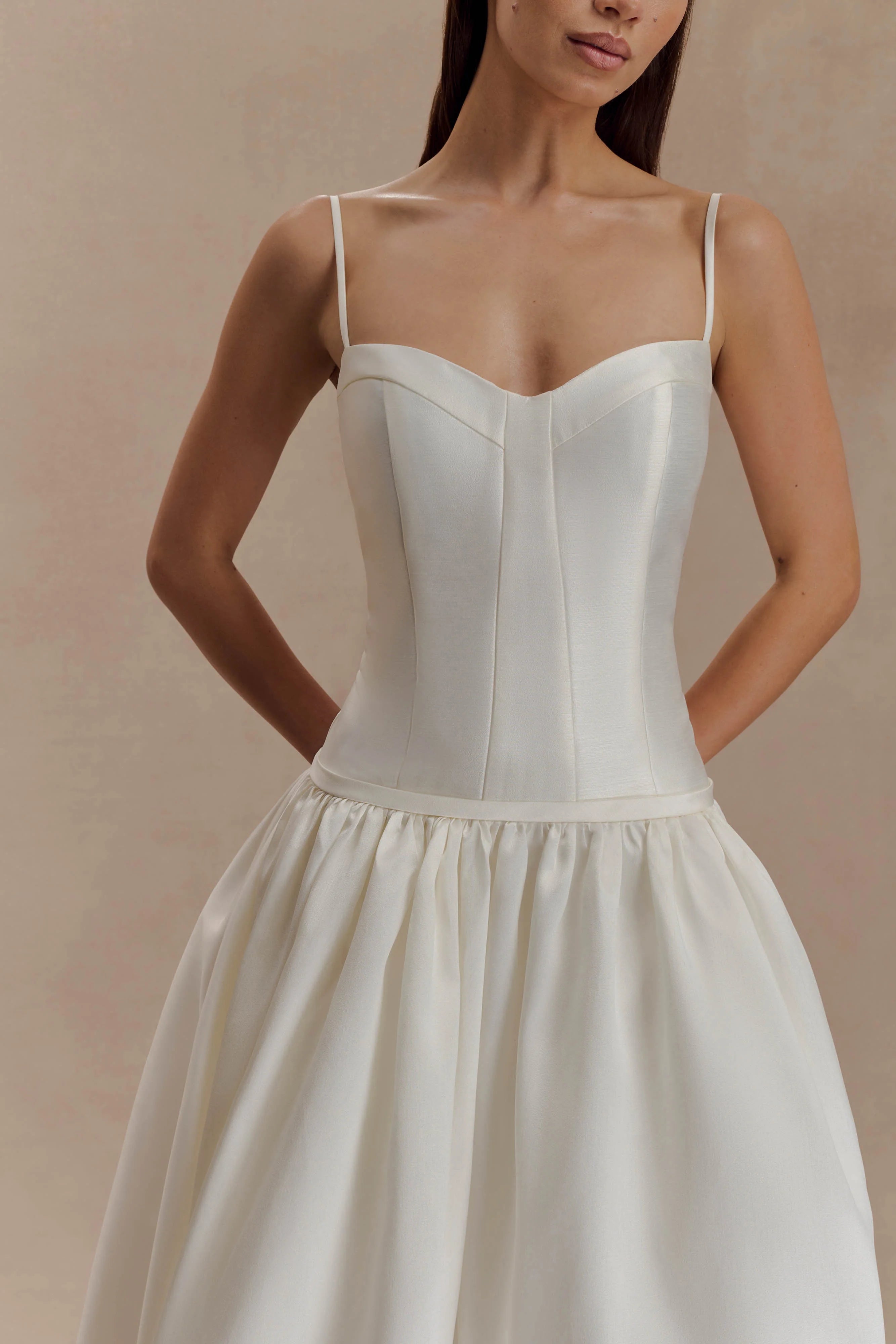 Carol Taffeta Maxi Gown - Ivory